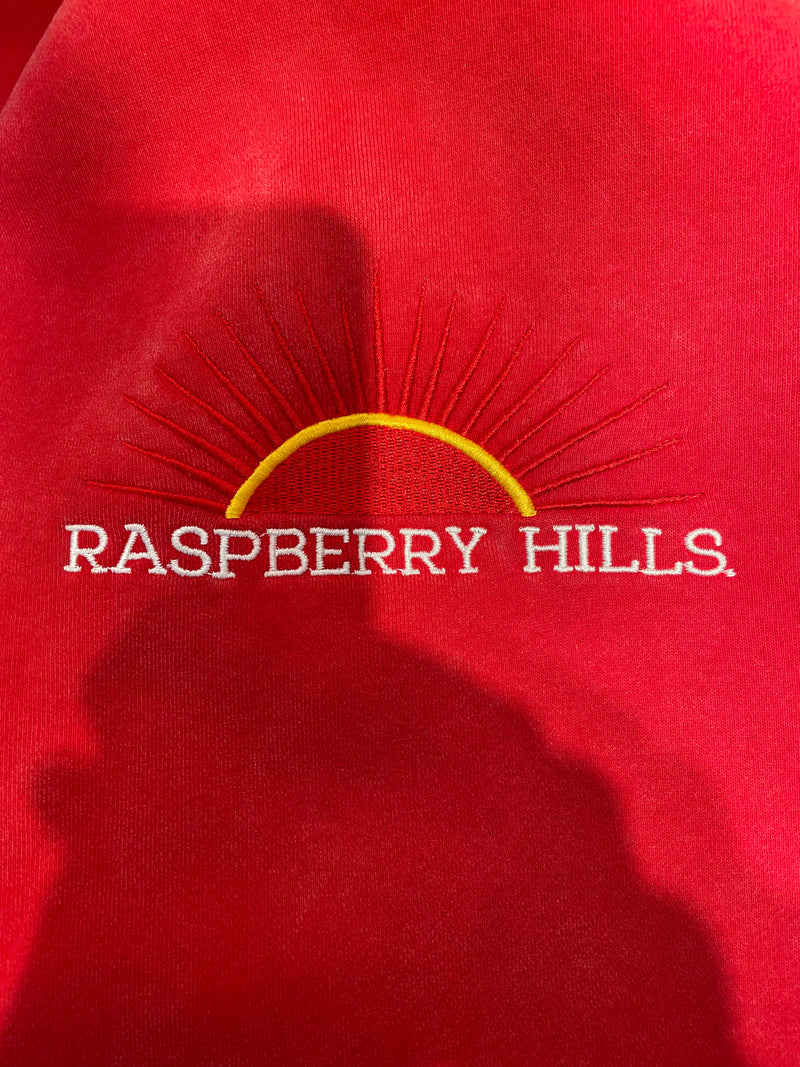 Raspberry Hills/Zip Up Hoodie/L/Cotton/RED/