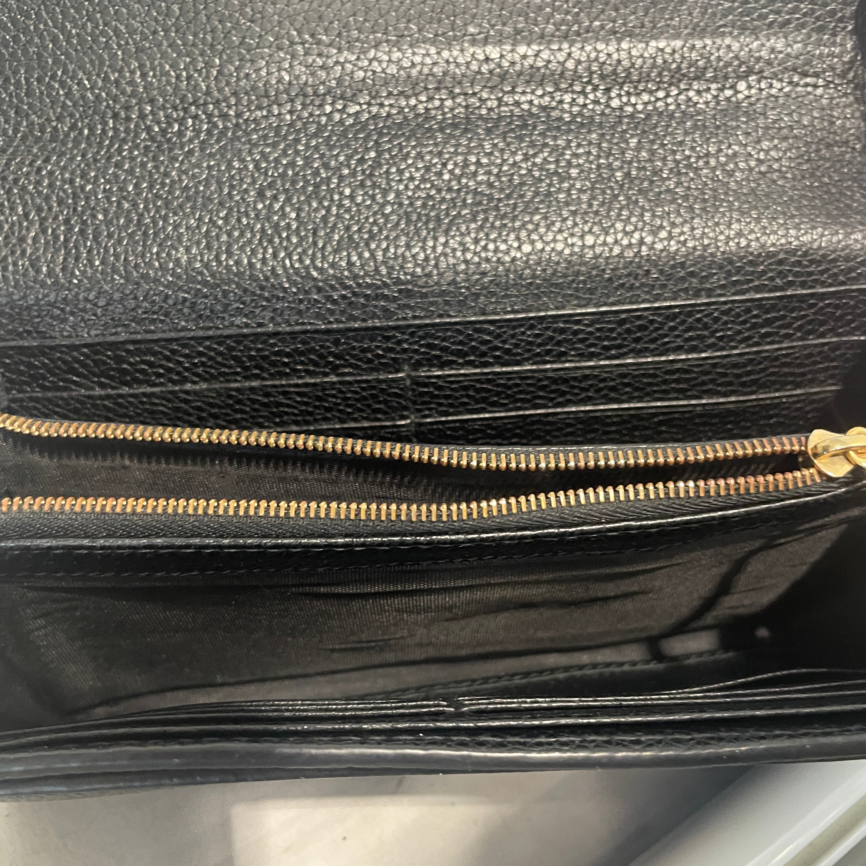 GUCCI/Wallet/Monogram/Leather/BLK/Zumi long contintetal Wallet view 5