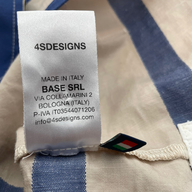 4SDESIGNS/LS Shirt/M/Cotton/BEG/Stripe/BASE SRL