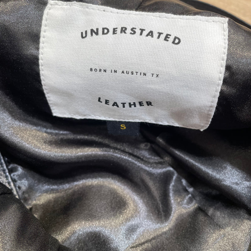 Understated Leather/Dress/S/Leather/BLK/Black Studded Leather Dress