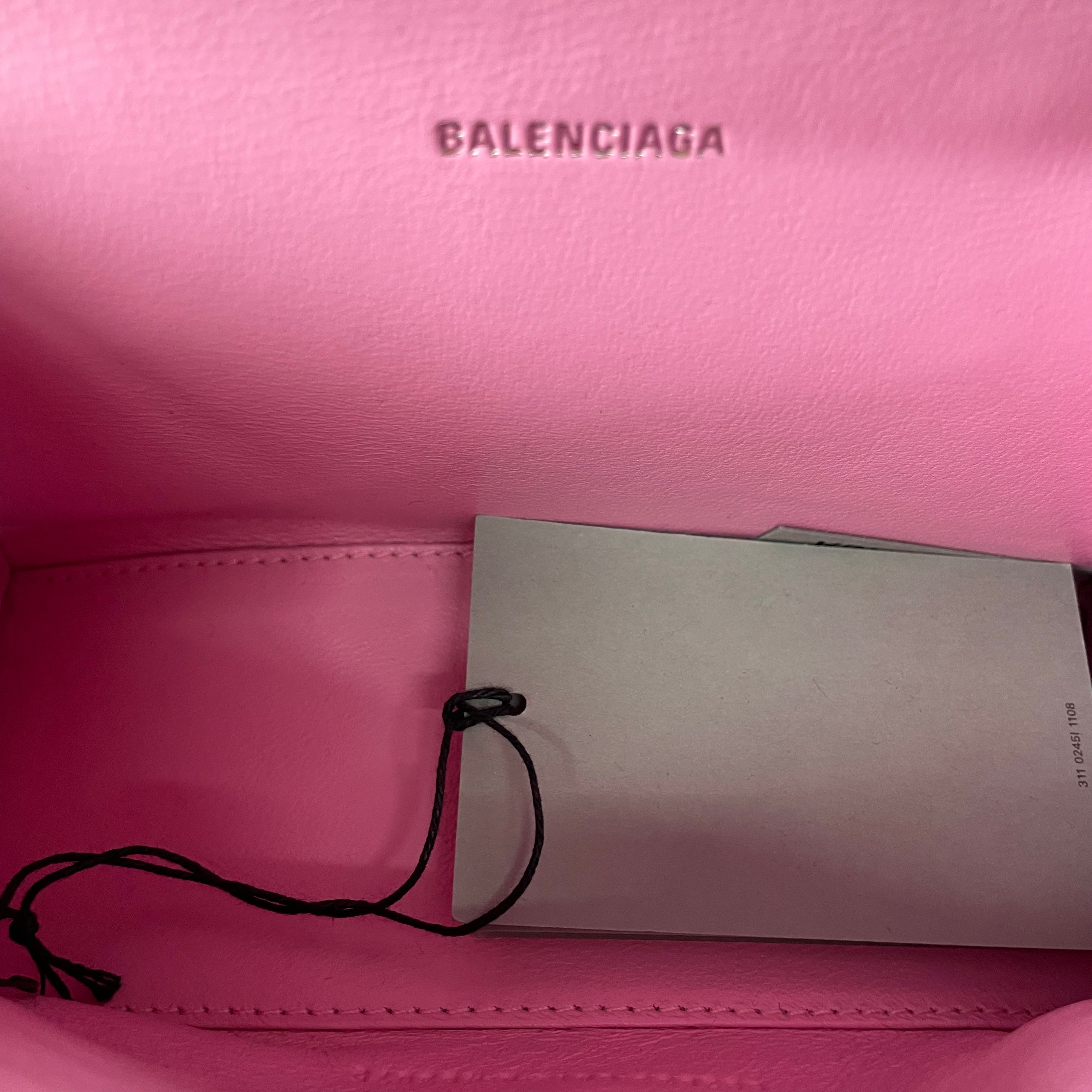 BALENCIAGA/Cross Body Bag/Monogram/Cotton/PNK/hourglass view 6