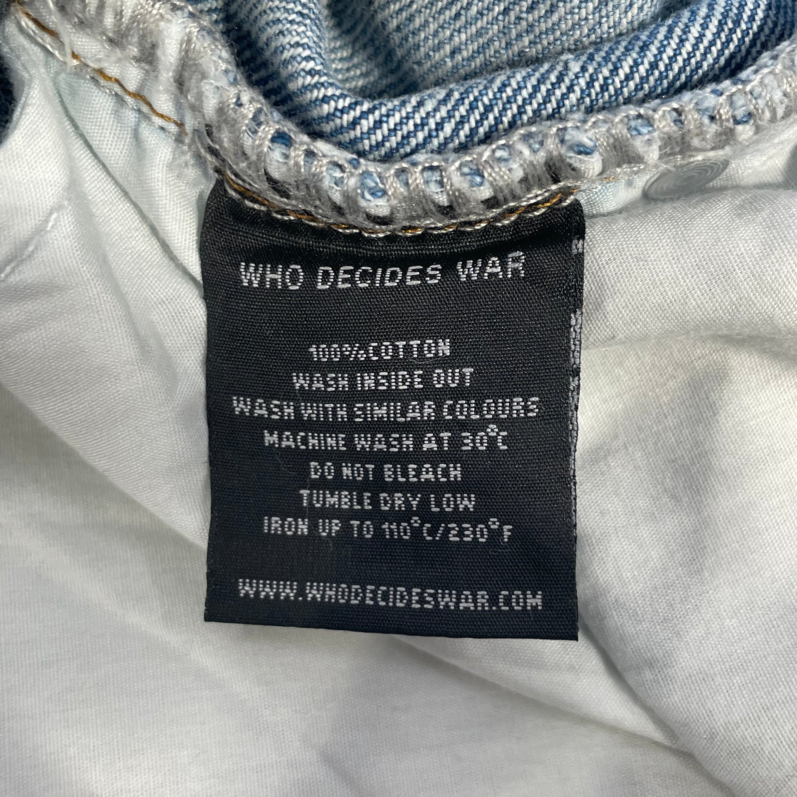 WHO DECIDES WAR/Straight Pants/34/Cotton/BLU/All Over Print/Who Decides War  Sky Colorway view 4