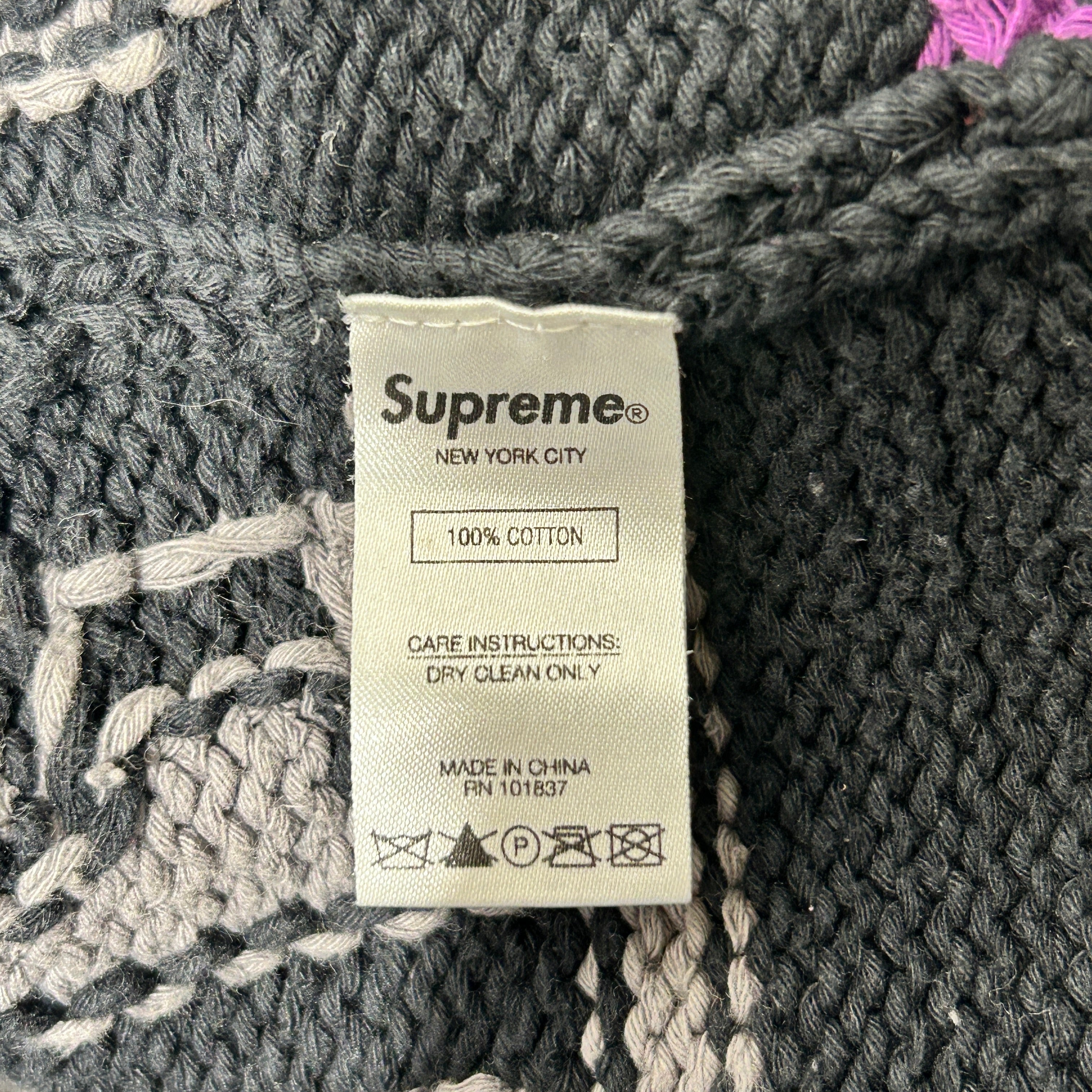 Supreme/HYSTERIC GLAMOUR/Jacket/M/Cotton/BLK/All Over Print/LOGO ZIP UP KNIT view 4