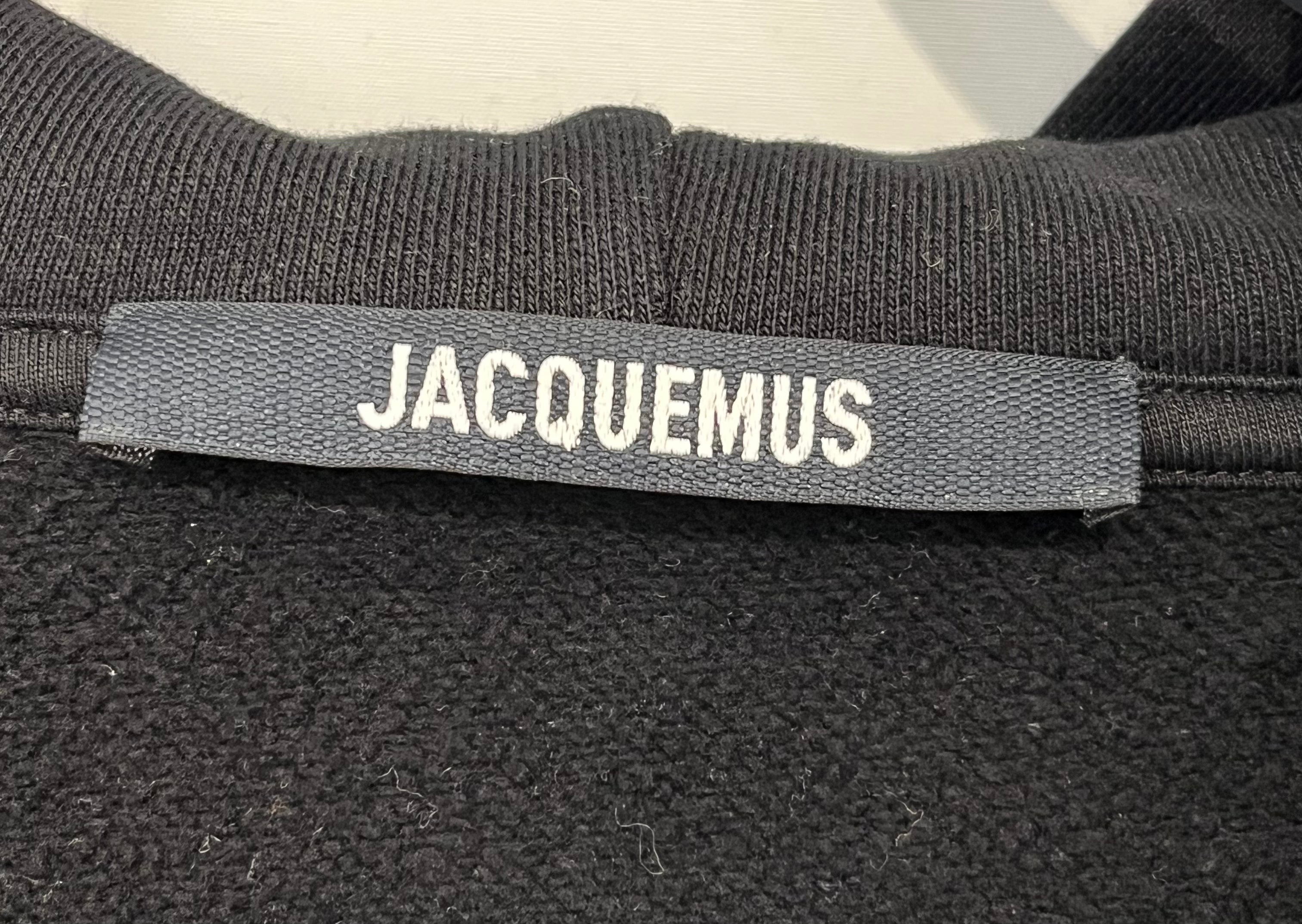 JACQUEMUS/Zip Up Hoodie/S/Cotton/BLK/CROPPED / FRONT PATCH view 3
