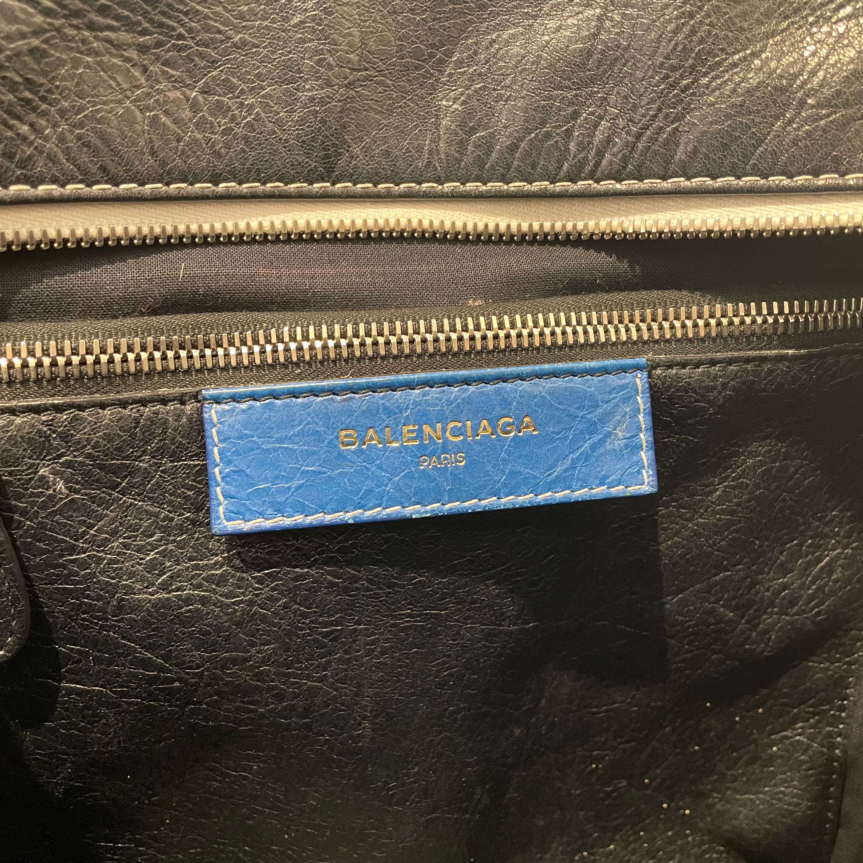 BALENCIAGA/Tote Bag/Stripe/Leather/BLU/BAZAR SHOPPER TOTE view 4