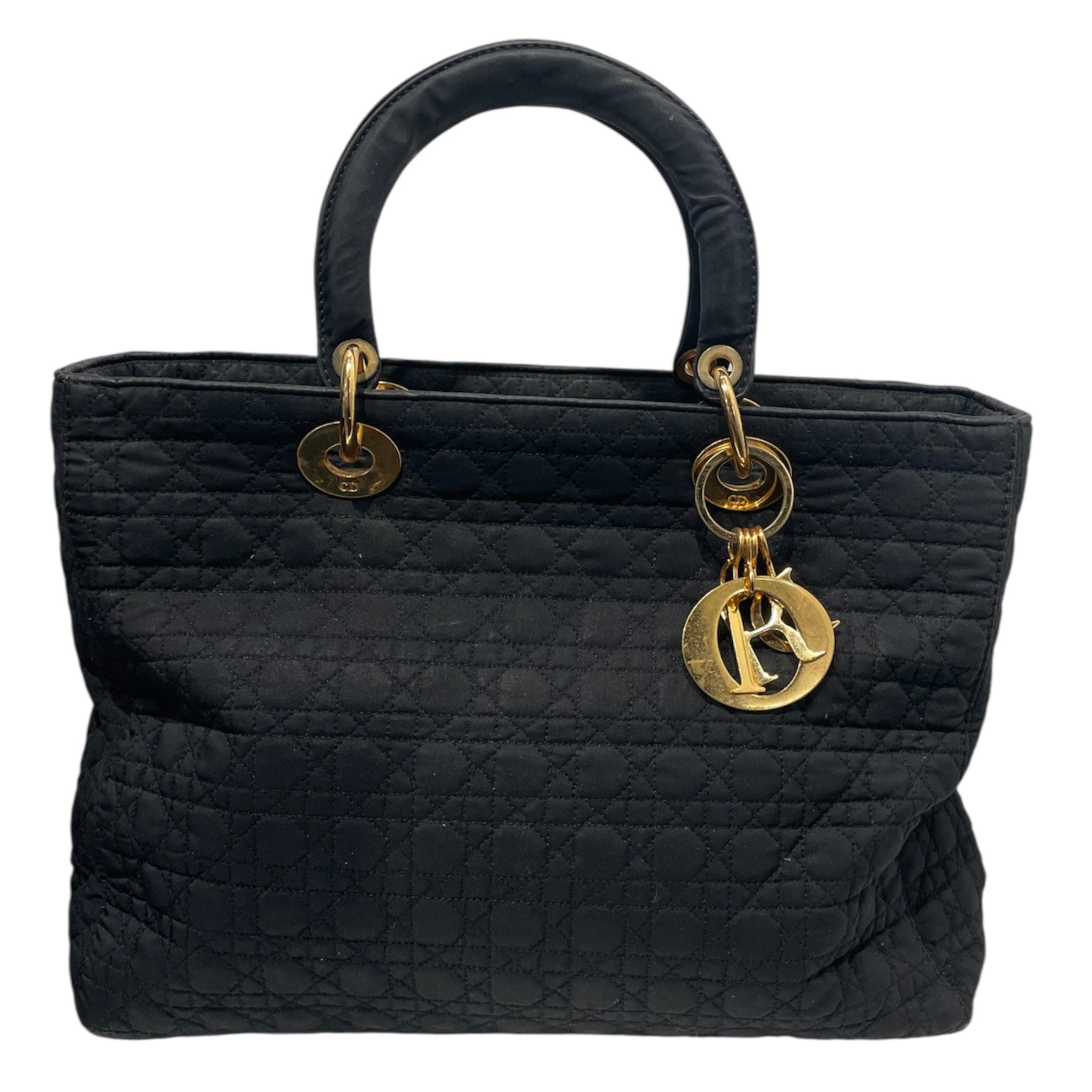 Christian Dior/Bag/BLK/LADY DIOR LARGE QUILTED view 1