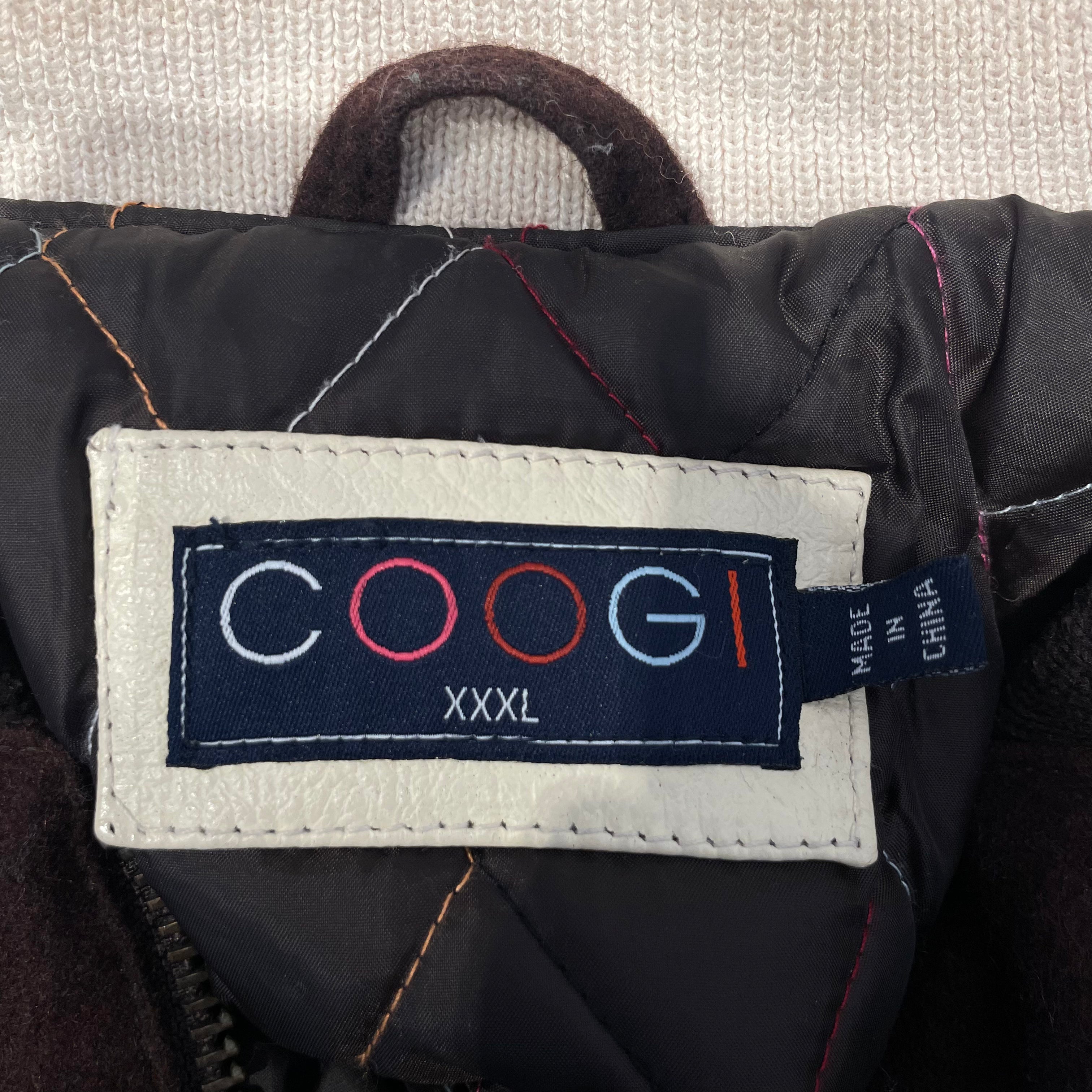 COOGI/Leather Jkt/XXXL/Wool/BRW/varsity/backhit view 3