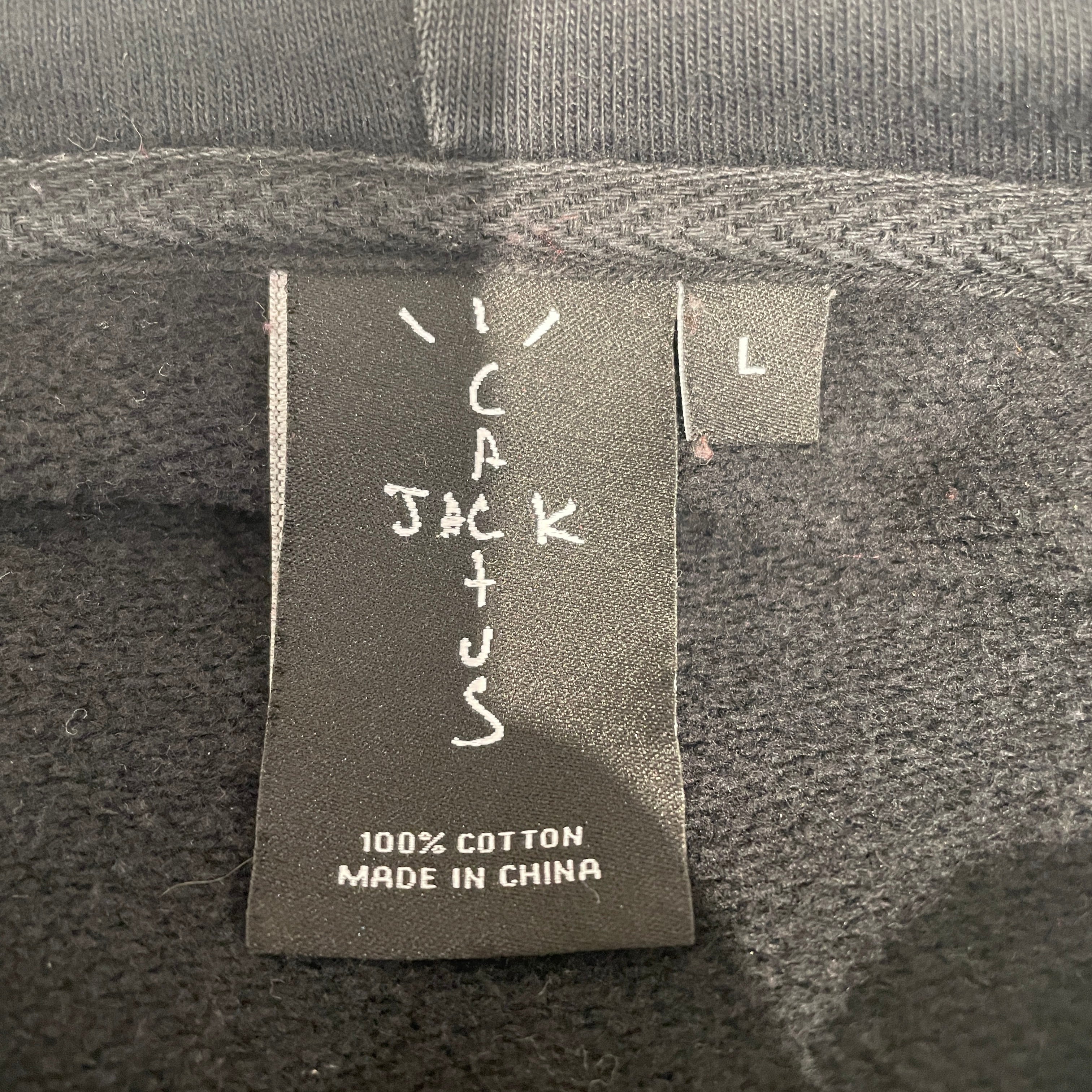 CACTUS JACK/FRAGMENT DESIGN/Zip Up Hoodie/L/Graphic/Cotton/BLK/skeleton full zip view 4