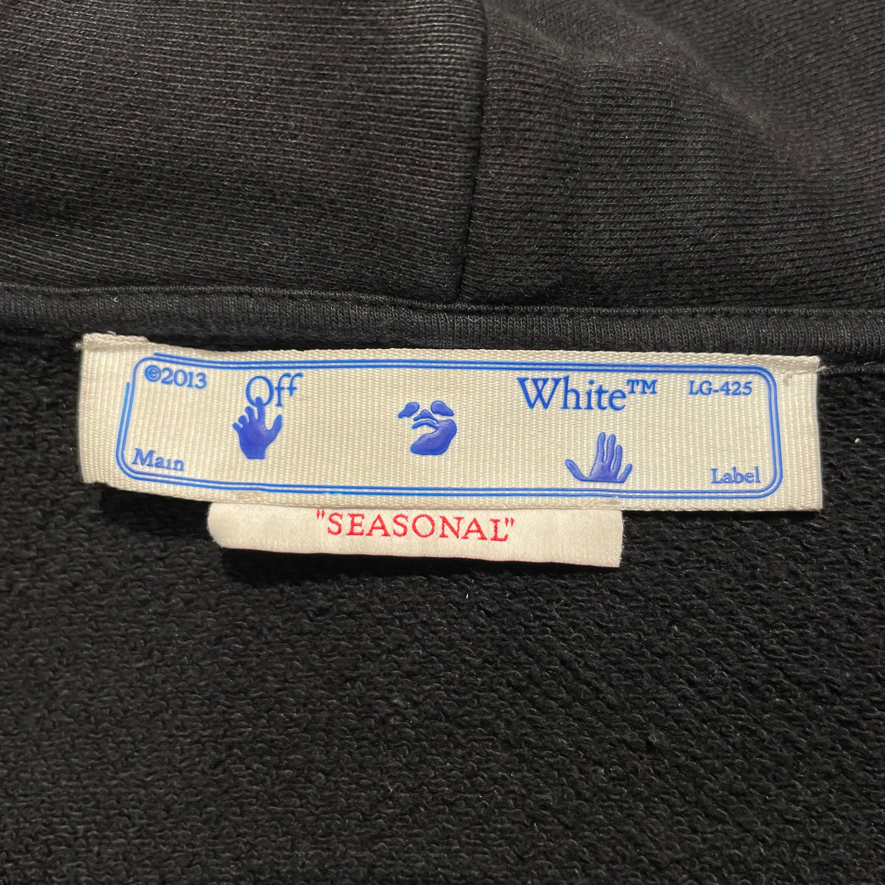 OFF-WHITE/Zip Up Hoodie/XS/Cotton/BLK/Off White White Chain Arrow view 3