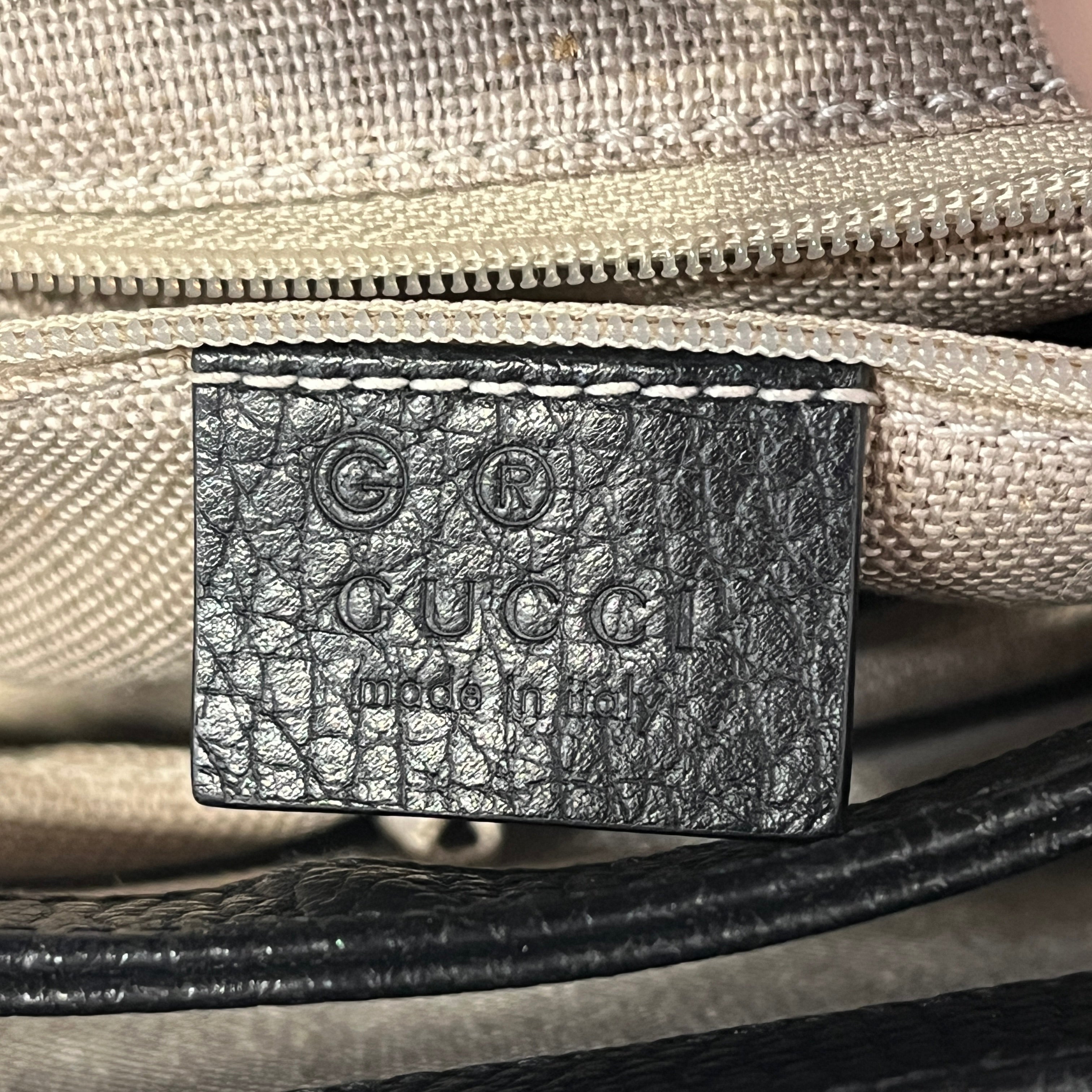 GUCCI/Hand Bag/Leather/BLK/INTERLOCKING GG view 5