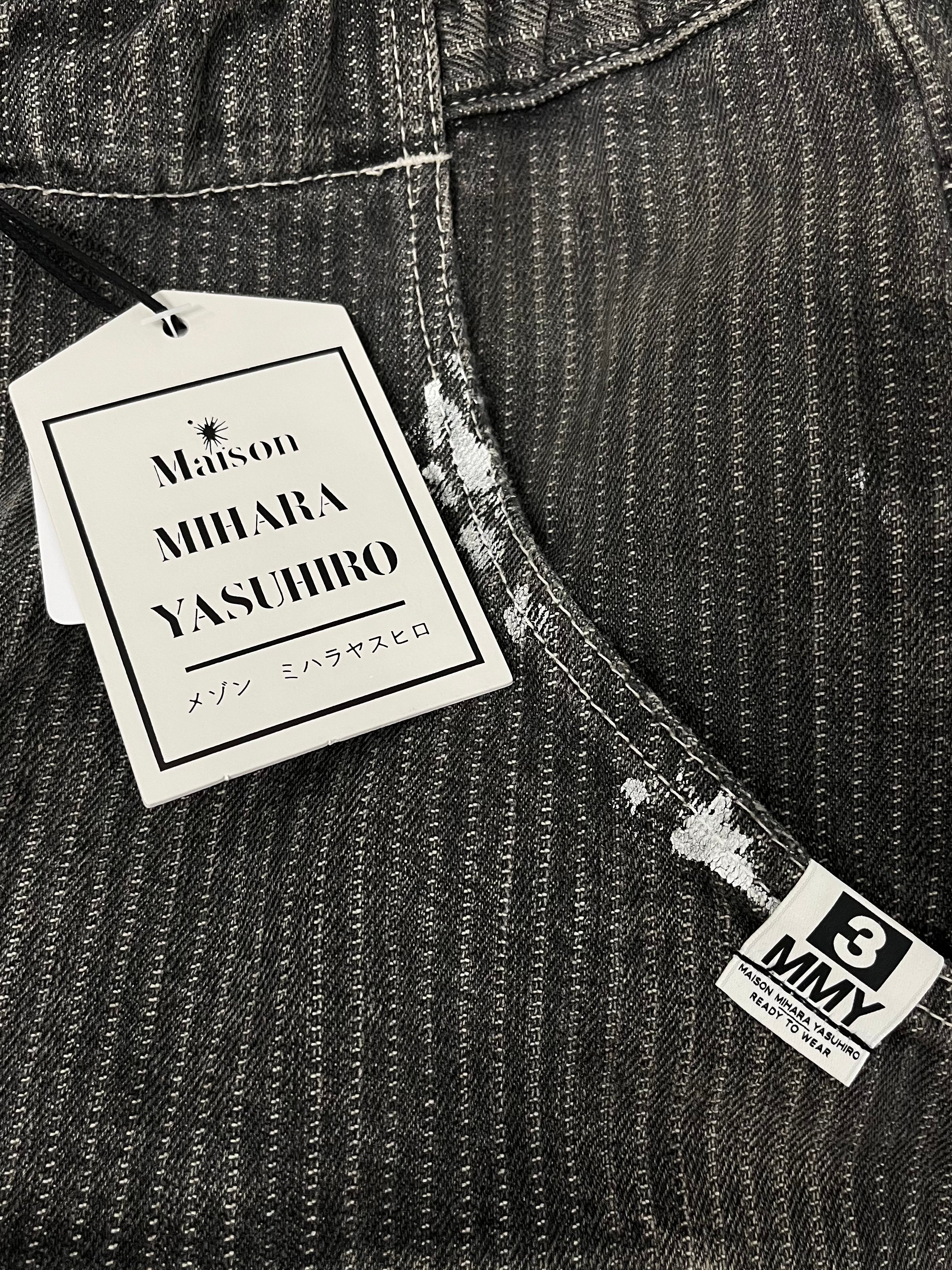 MIHARA YASUHIRO/Pants/52/Denim/GRY/Stripe/PANELED DRAWSTRING JEANS view 3