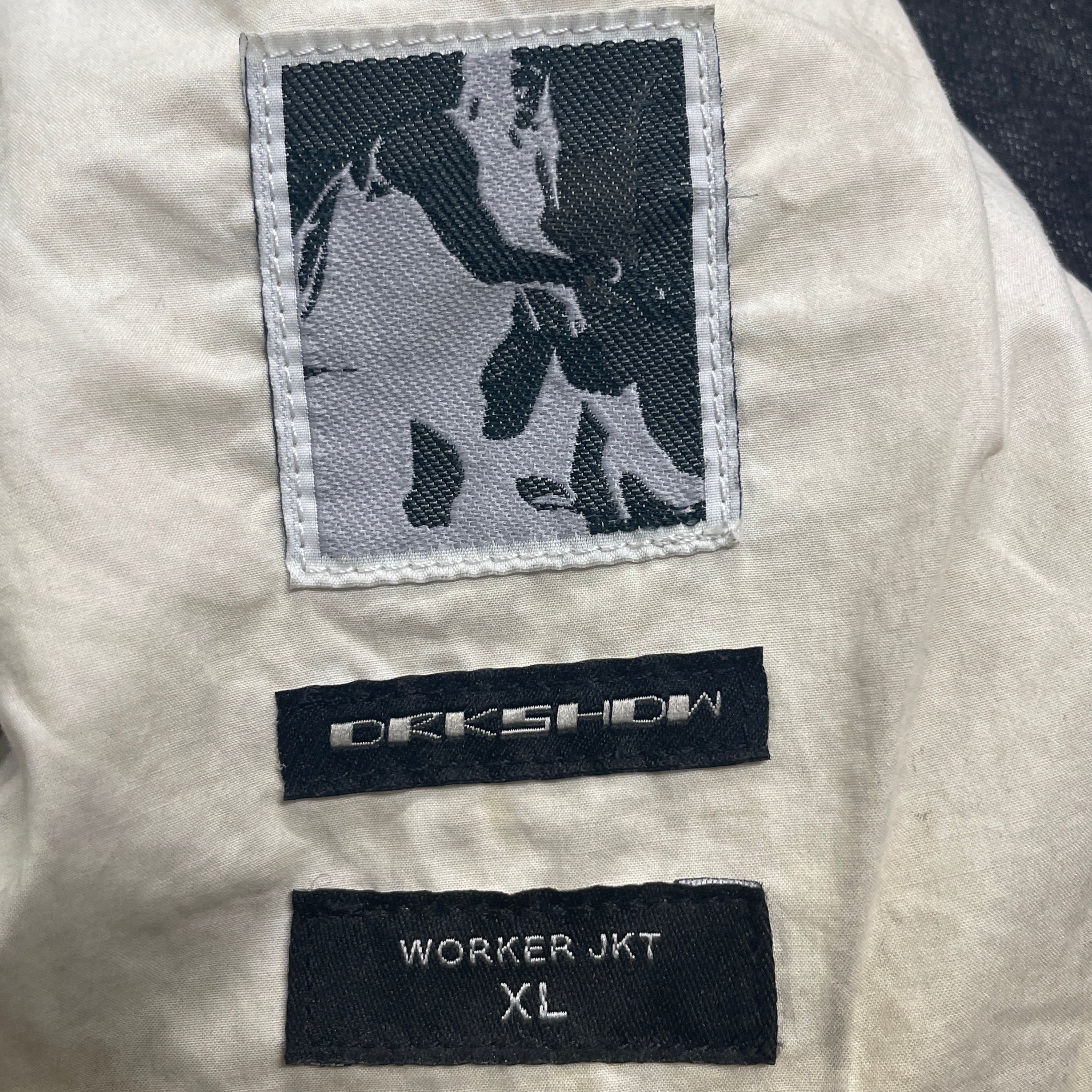RICK OWENS DRKSHDW/Denim Jkt/L/Denim/BLK/workers raw hem view 3