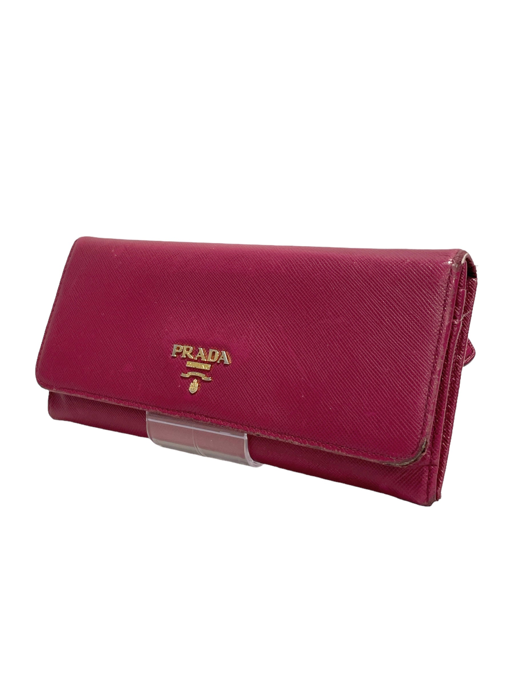 PRADA/Bifold Wallet/Leather/PNK/ view 1
