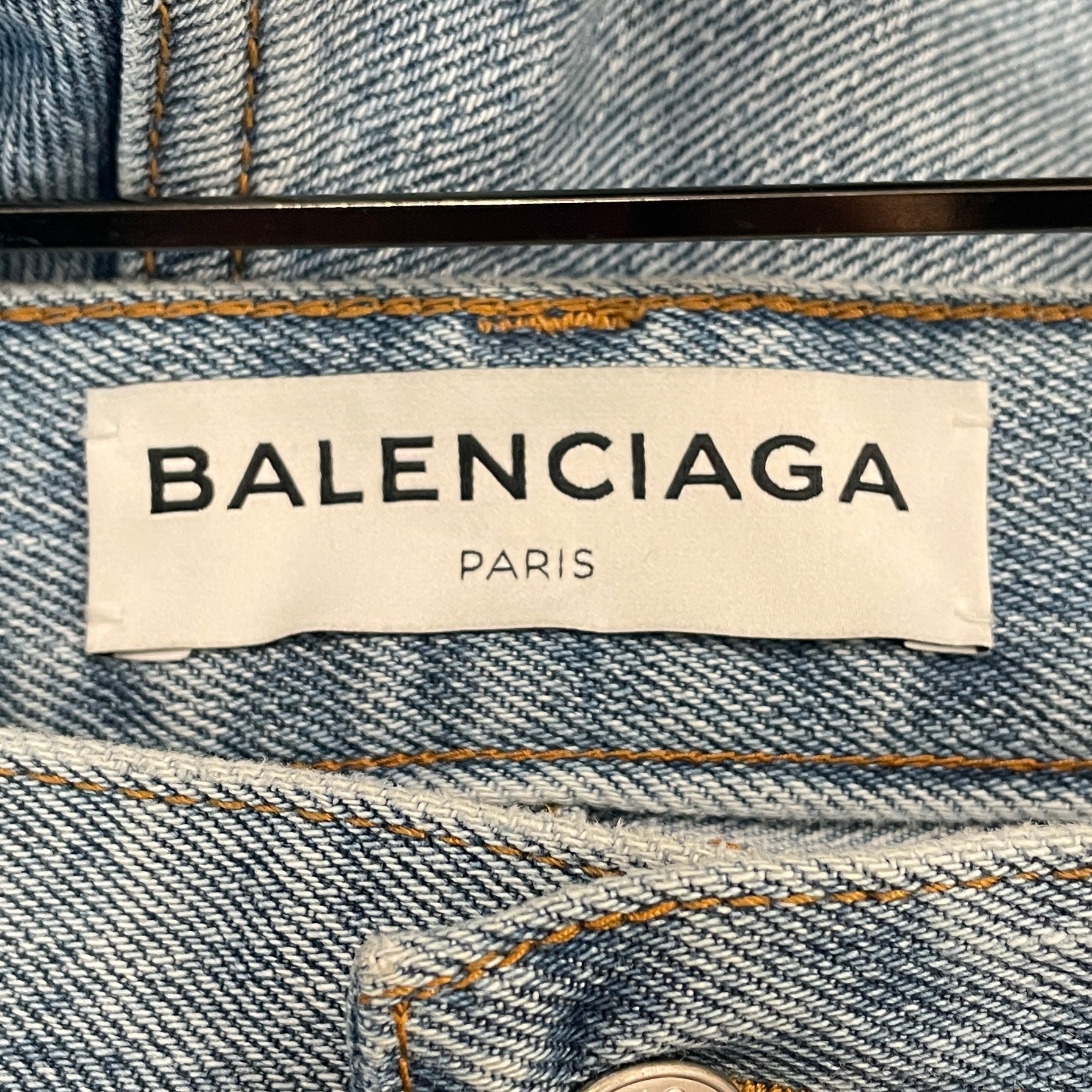 BALENCIAGA/Straight Pants/28/Denim/BLU/BRONZE BUTTON\ CASUSEL WEAR view 3