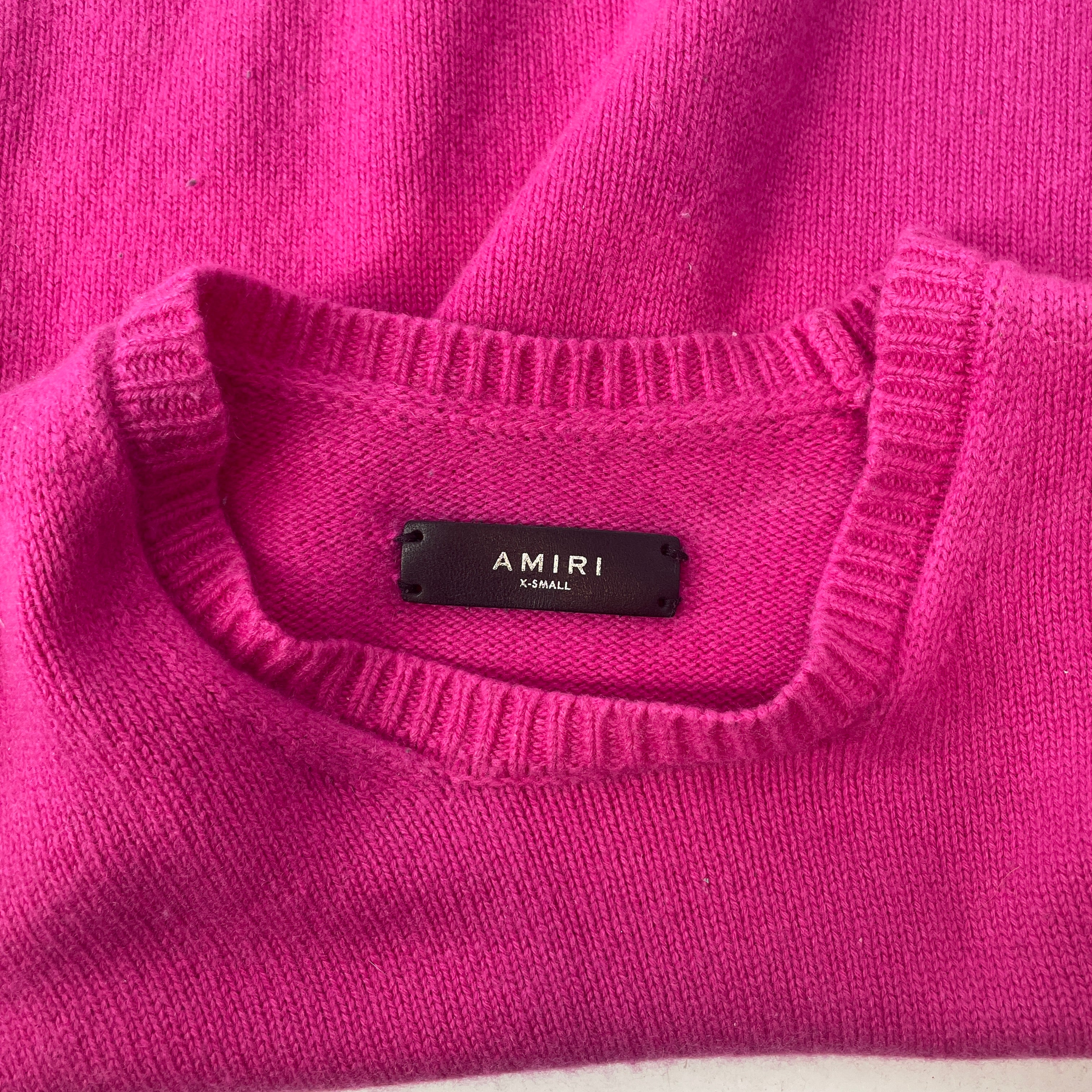 AMIRI/Sweater/XS/Cashmere/PNK/DESTROYED HOT PINK view 3
