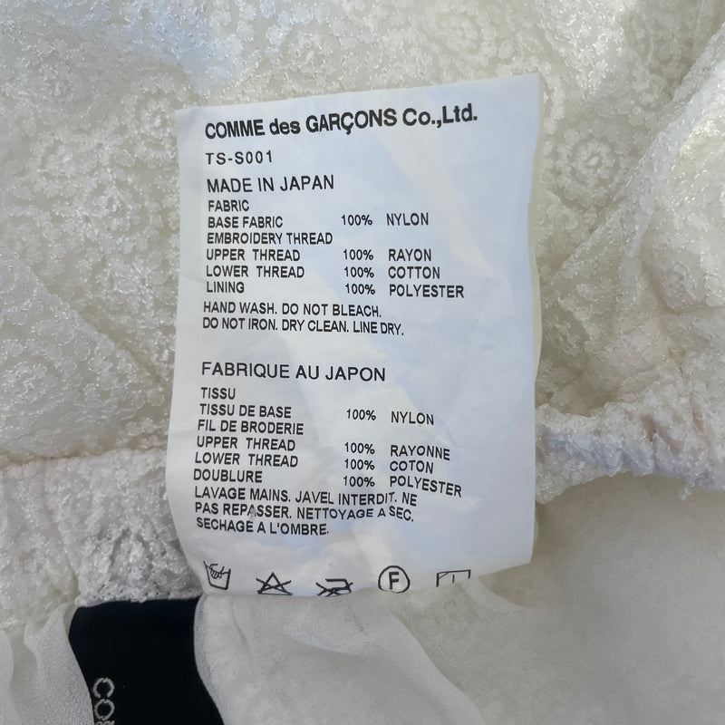 tricot COMME des GARCONS/Skirt/Floral Pattern/Nylon/WHT/