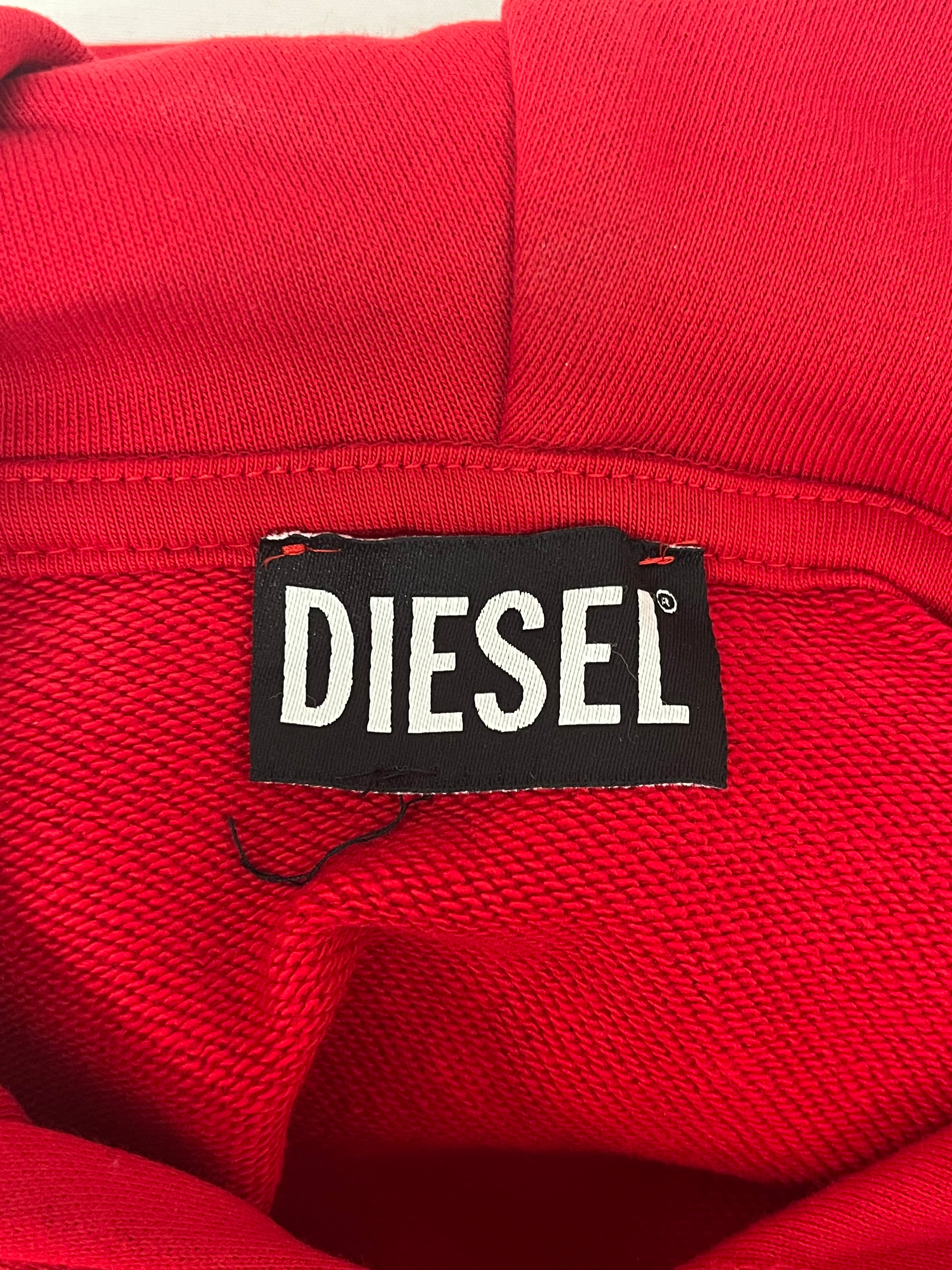 DIESEL/Hoodie/L/Cotton/RED/CHEST ARROW BOX LOGO view 3