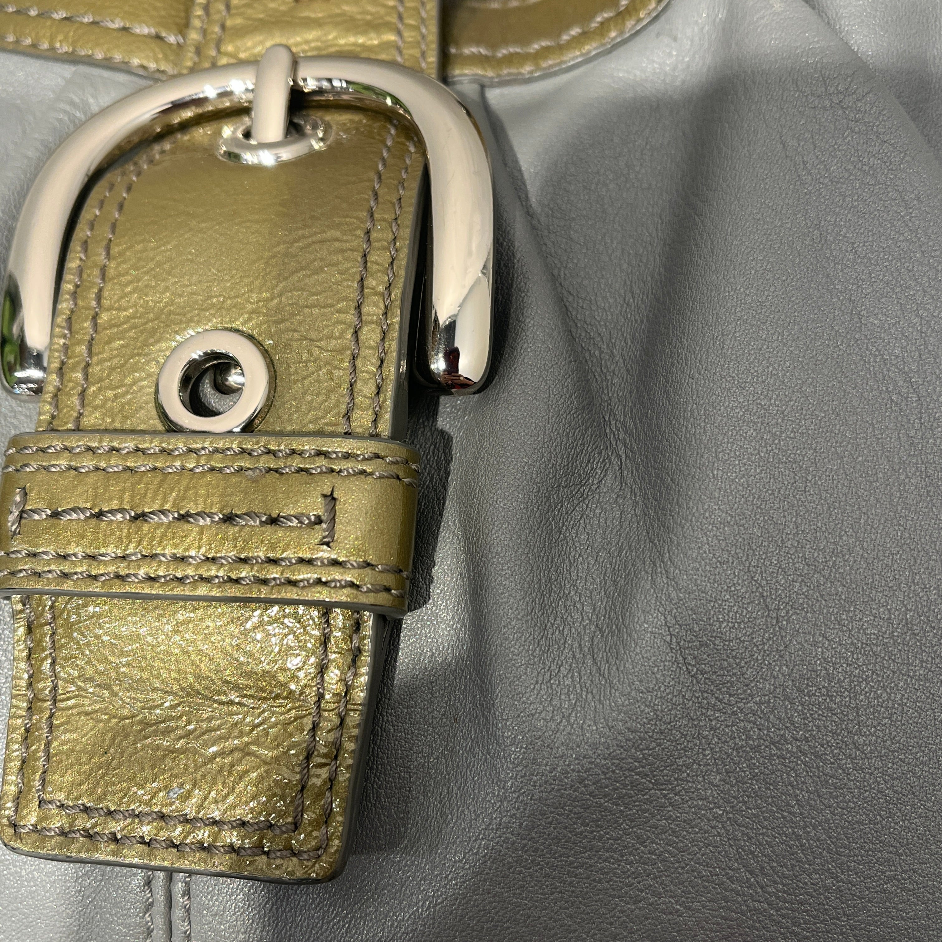 COACH/Hand Bag/Leather/SLV/Hobo/ Green leather view 6