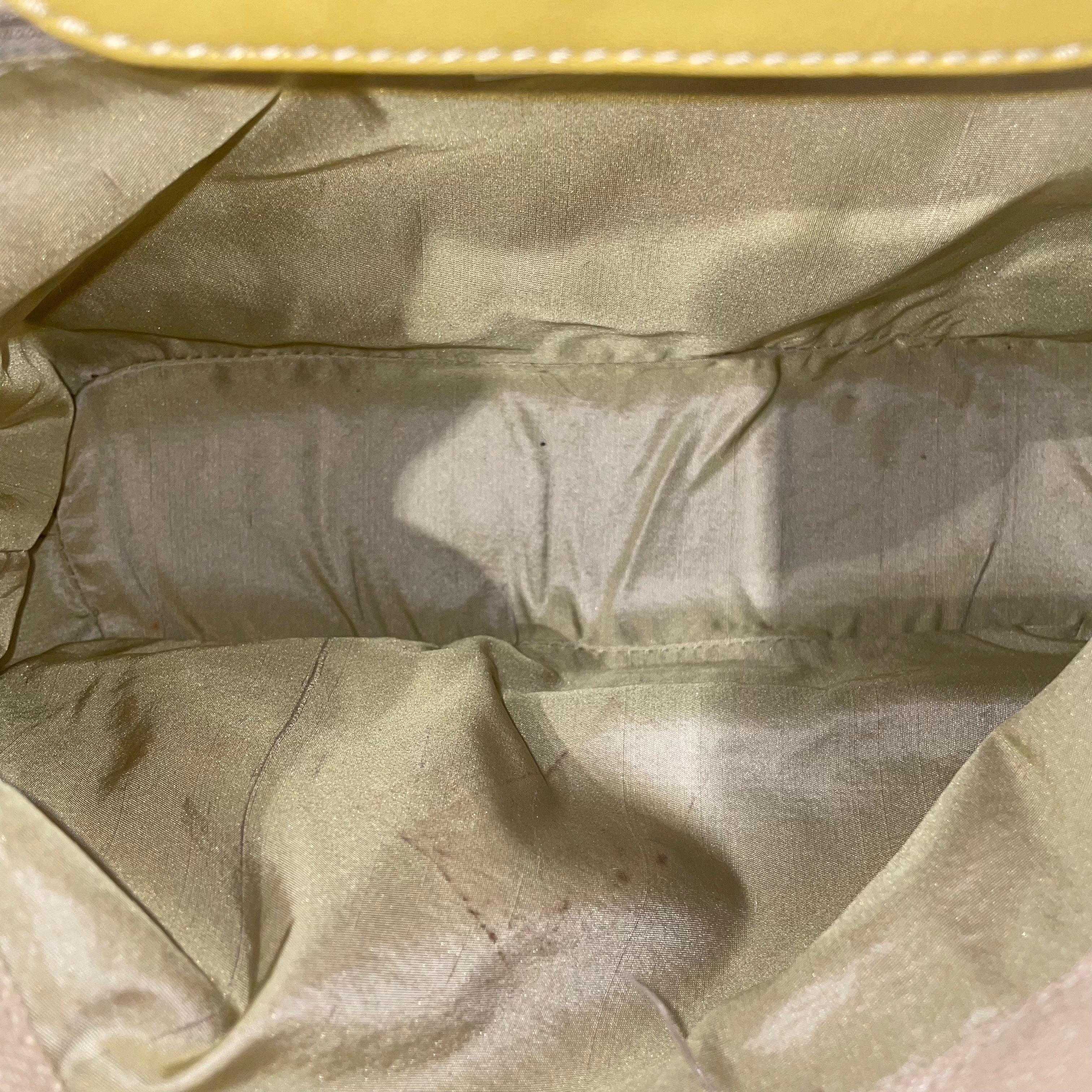 BOTTEGA VENETA/Hand Bag/Cotton/BEG/VTG BEAD BAG LEATHER DETAILING view 5