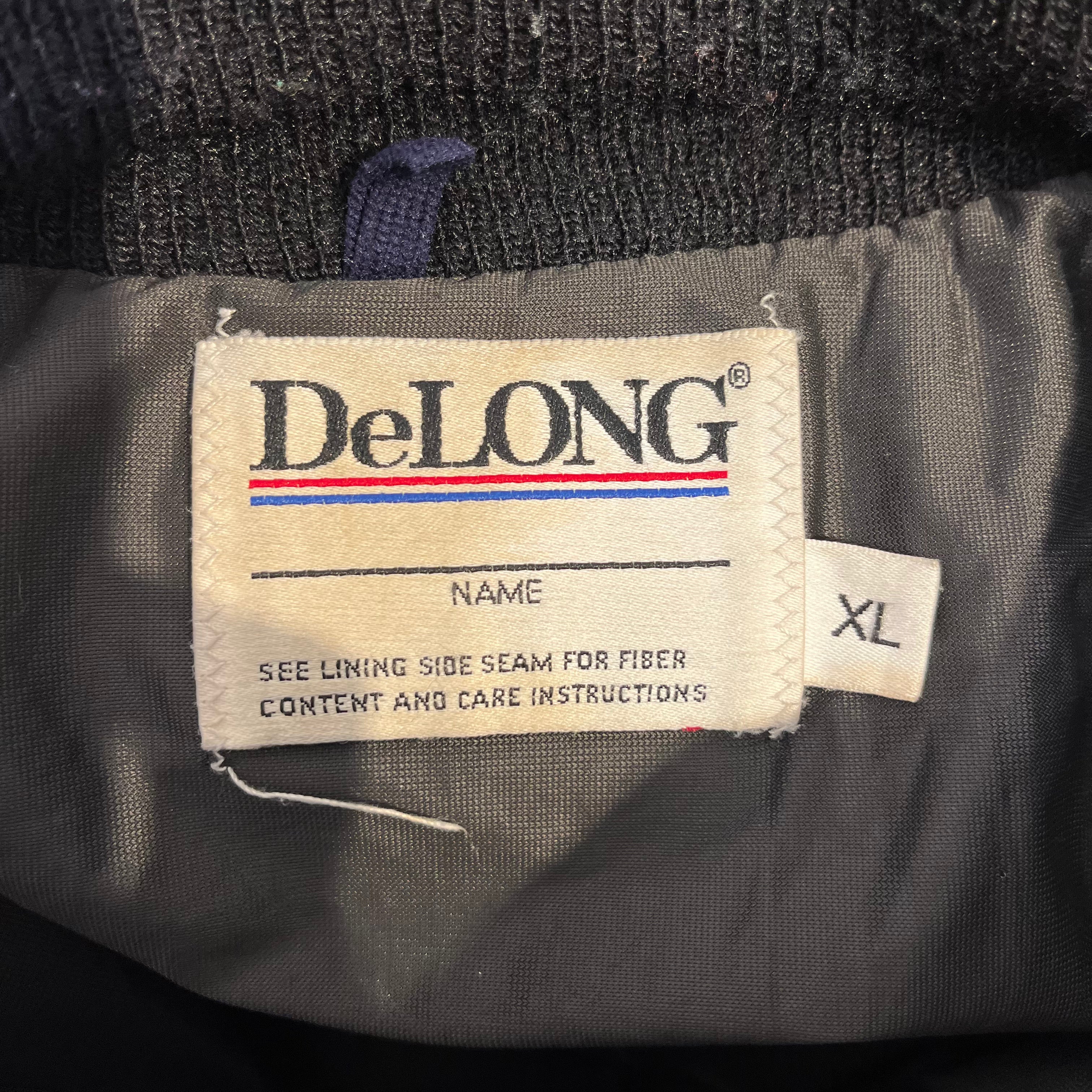 DeLONG/Jacket/XL/Leather/BLK/khaki sleeve varsity jacket view 3