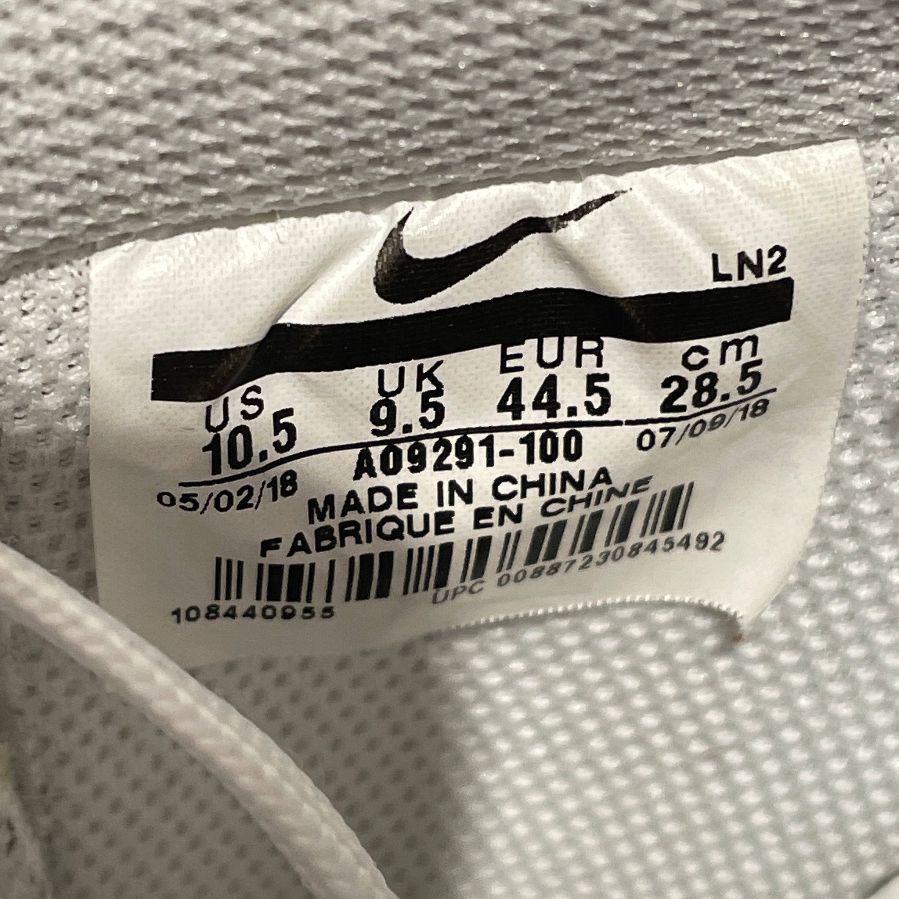 NIKE/AIR FORCE 1 LOW JOHN ELLIOTT/Low-Sneakers/US 10.5/Leather/WHT/AO9291-100 view 7