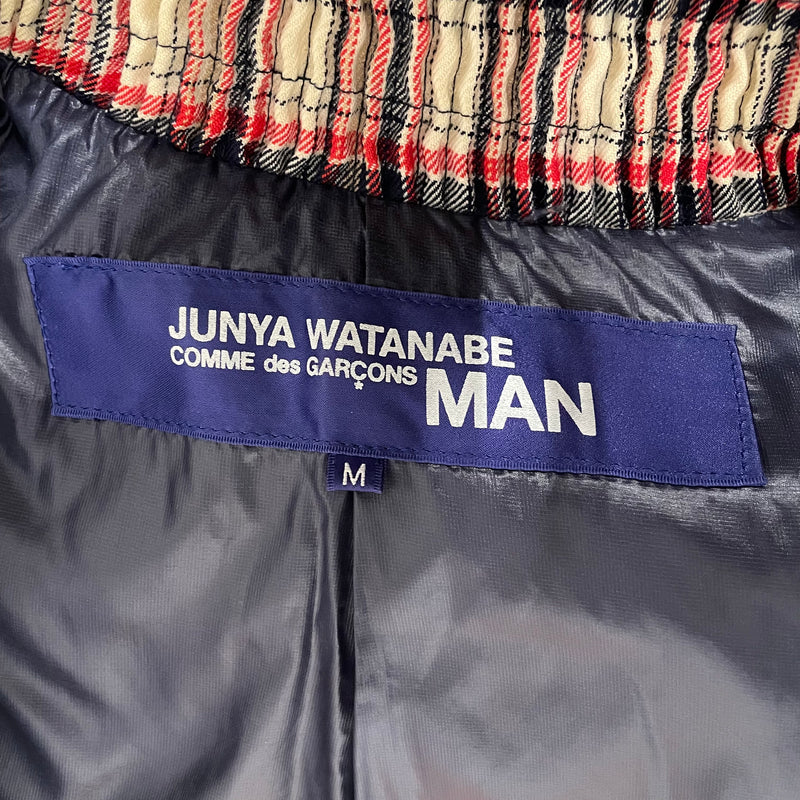 JUNYA WATANABE COMME des GARCONS MAN/Puffer Jkt/M/Cotton/CRM/Plaid/2005 RED/NVY/KHK PLAID BIKER