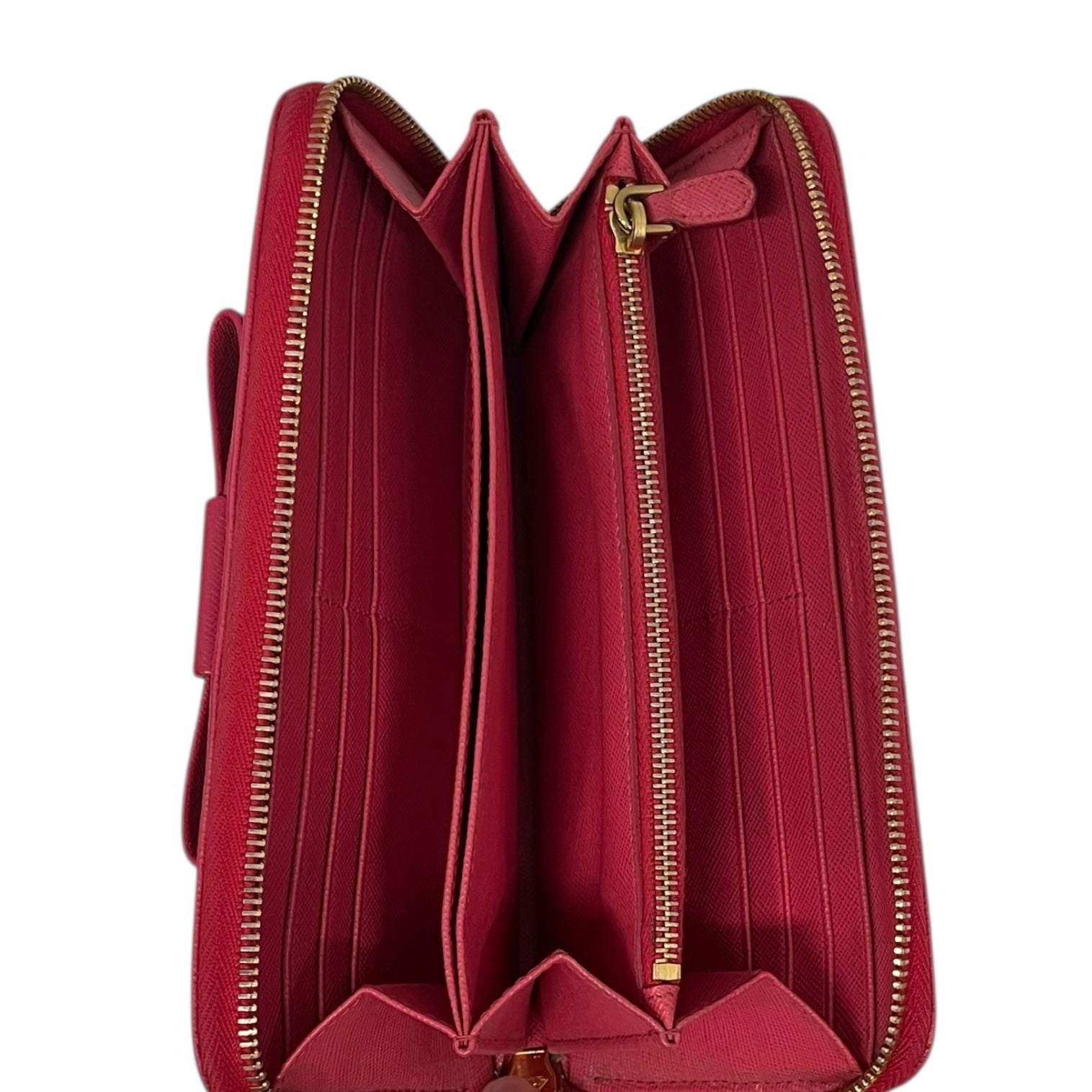 PRADA/Long Wallet/Leather/PNK/BOW WALLET view 2