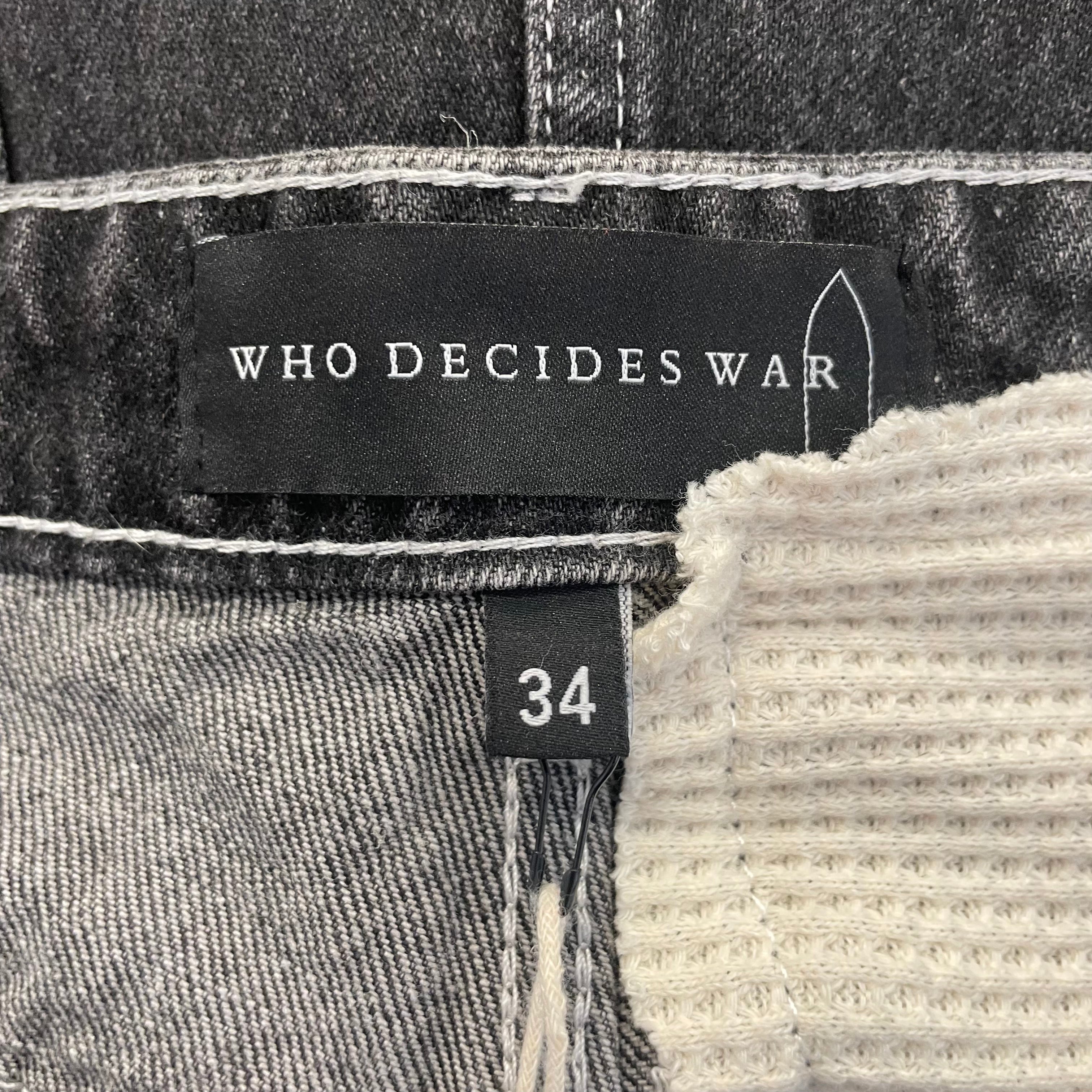 WHO DECIDES WAR/Straight Pants/34/Cotton/BLK/All Over Print/Who Decides War 45 Patch view 3