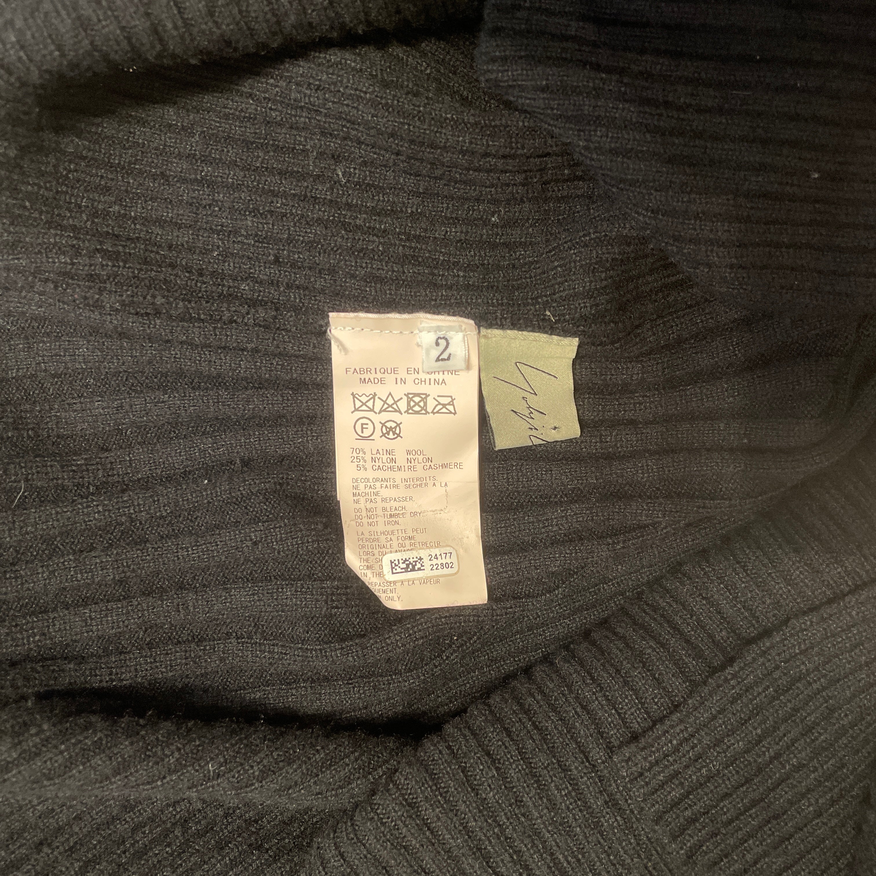 YOHJI YAMAMOTO/LS Dress/2/Cotton/BLK/ view 3