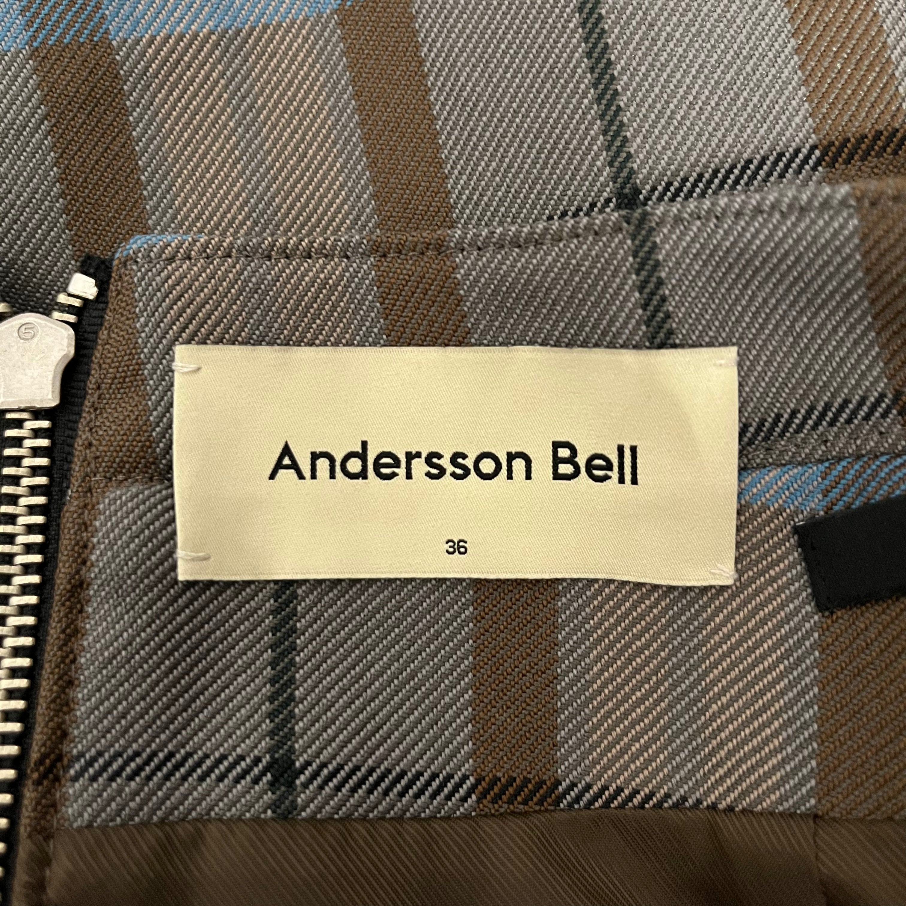 Andersson Bell/Skirt/36/Plaid/Cotton/BRW/anders. bel plaid brwn/blu ski view 3