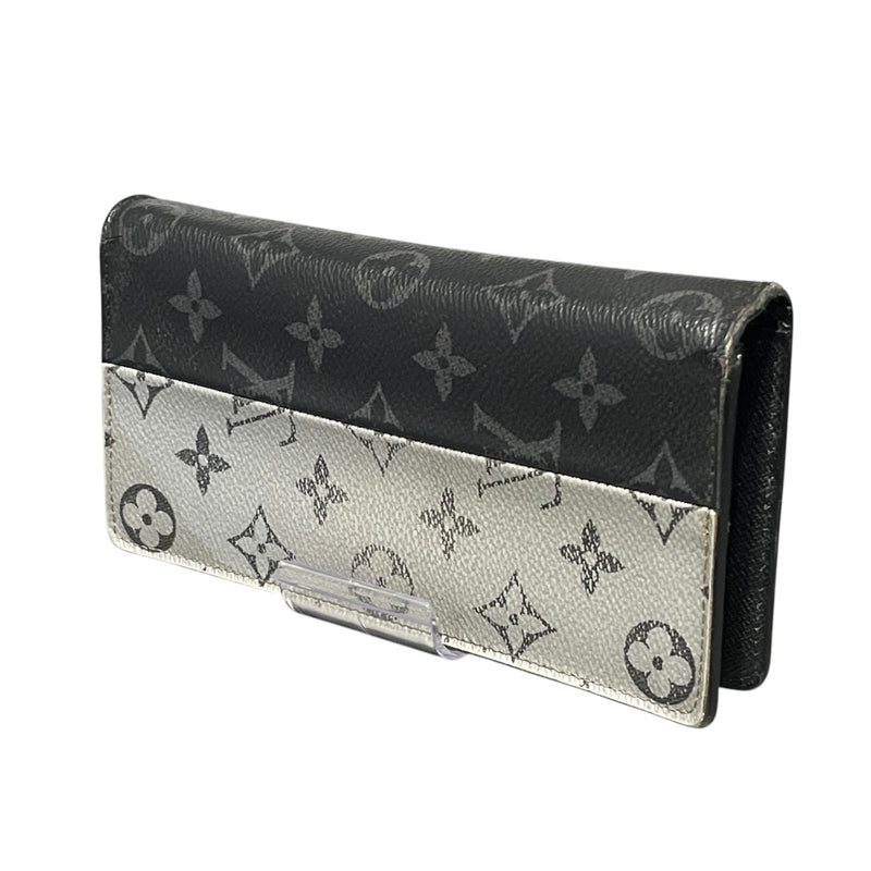 LOUIS VUITTON/Long Wallet/Leather/BLK/Eclipse Brazza Wallet