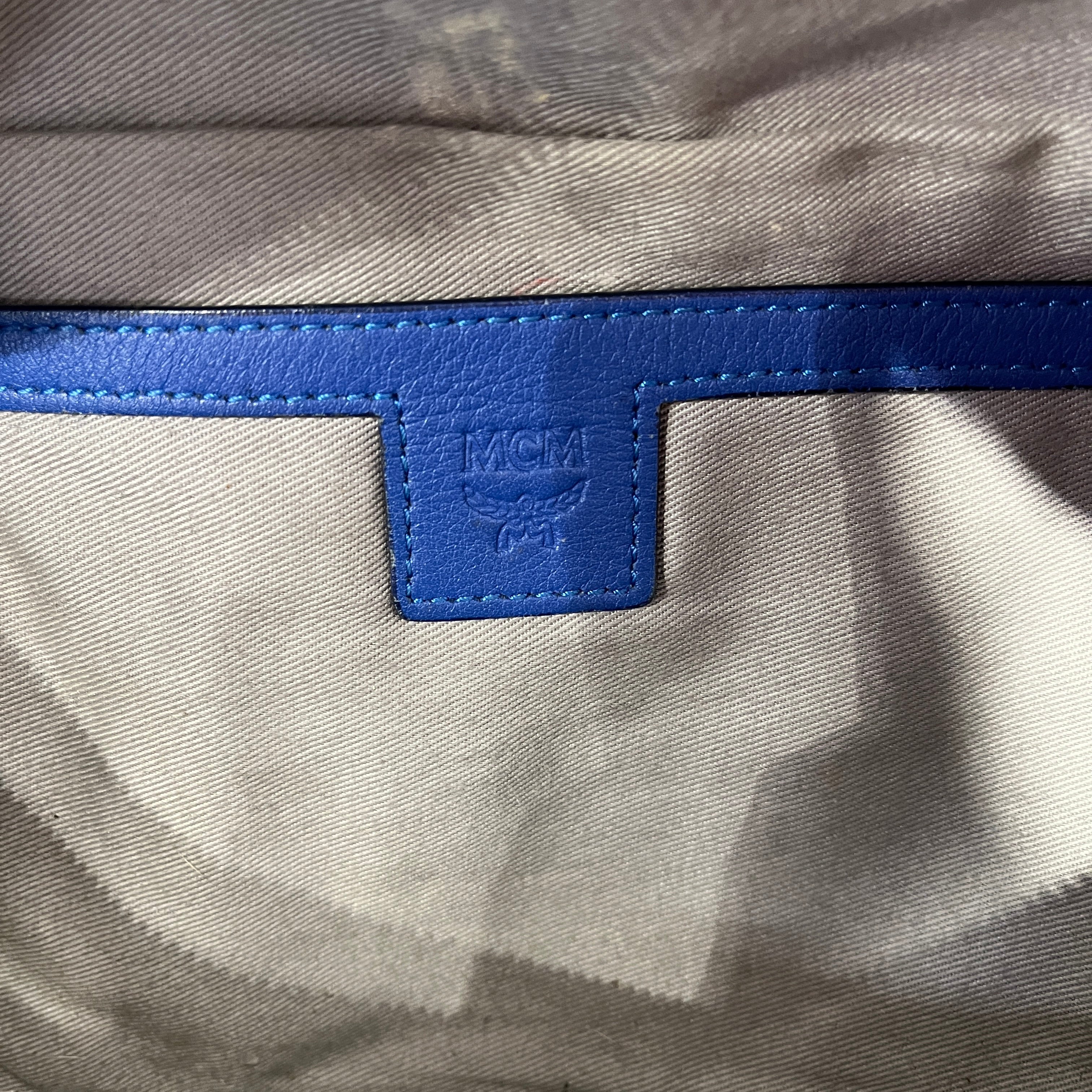 MCM/Fanny Pack/Monogram/Leather/BLU/fursten waist bag view 5