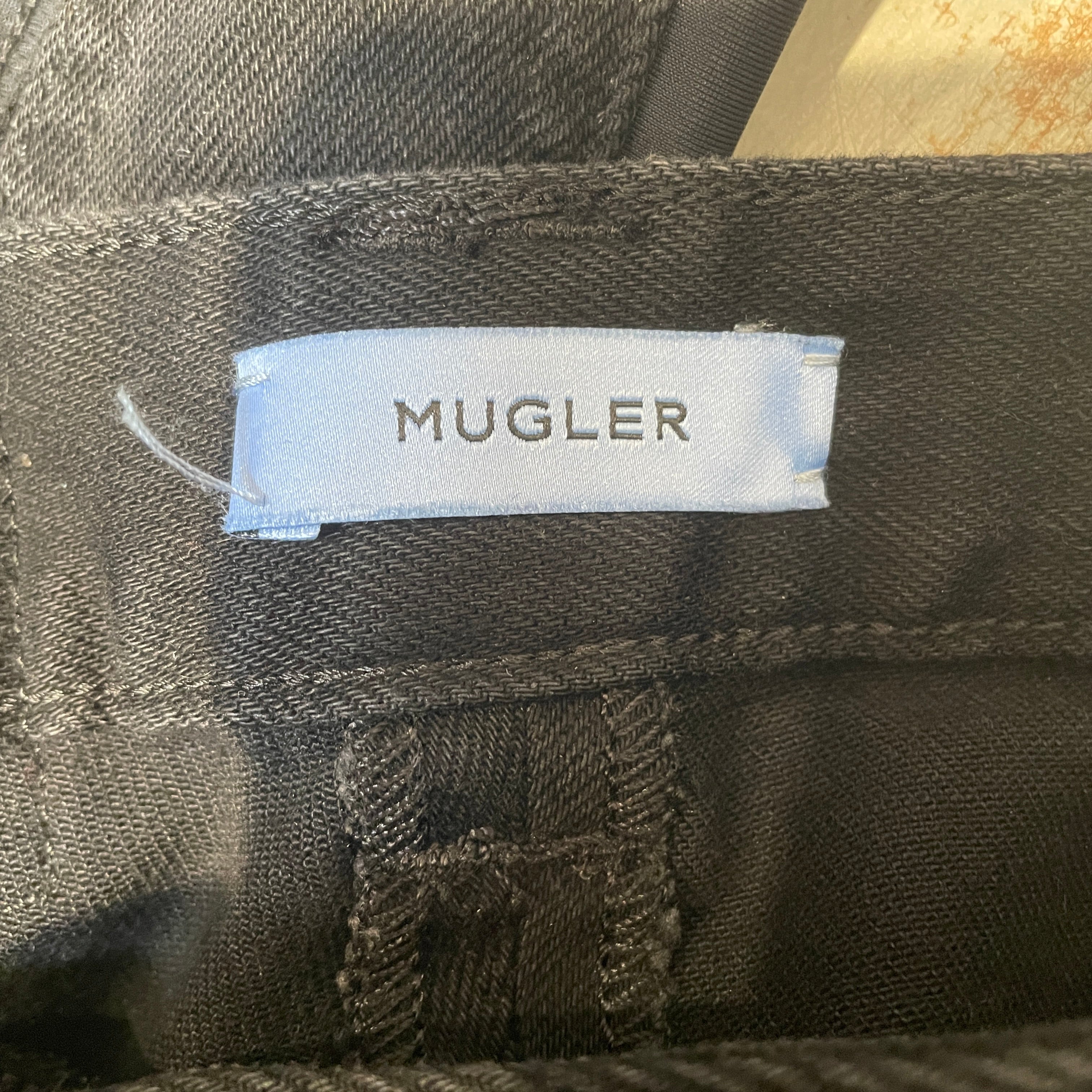 MUGLER/Skinny Pants/38/Denim/BLK/paneled skinny jeans view 4