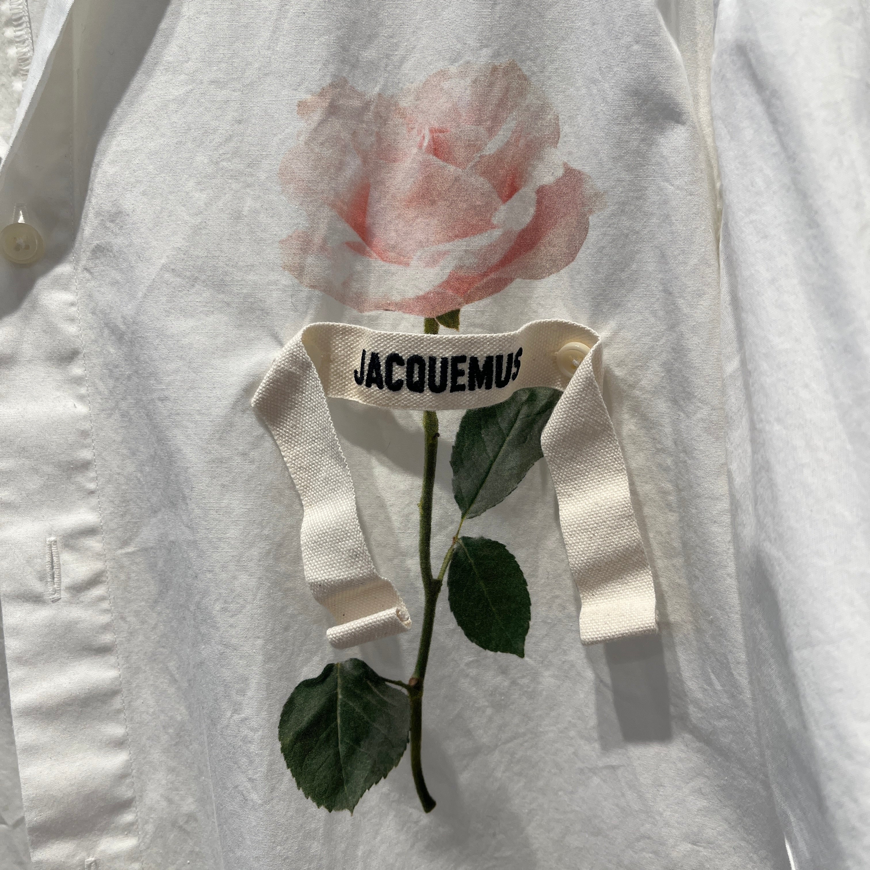 JACQUEMUS/LS Shirt/L/Cotton/WHT/Graphic/LE CHEMISE BAOU ROSE BD view 4