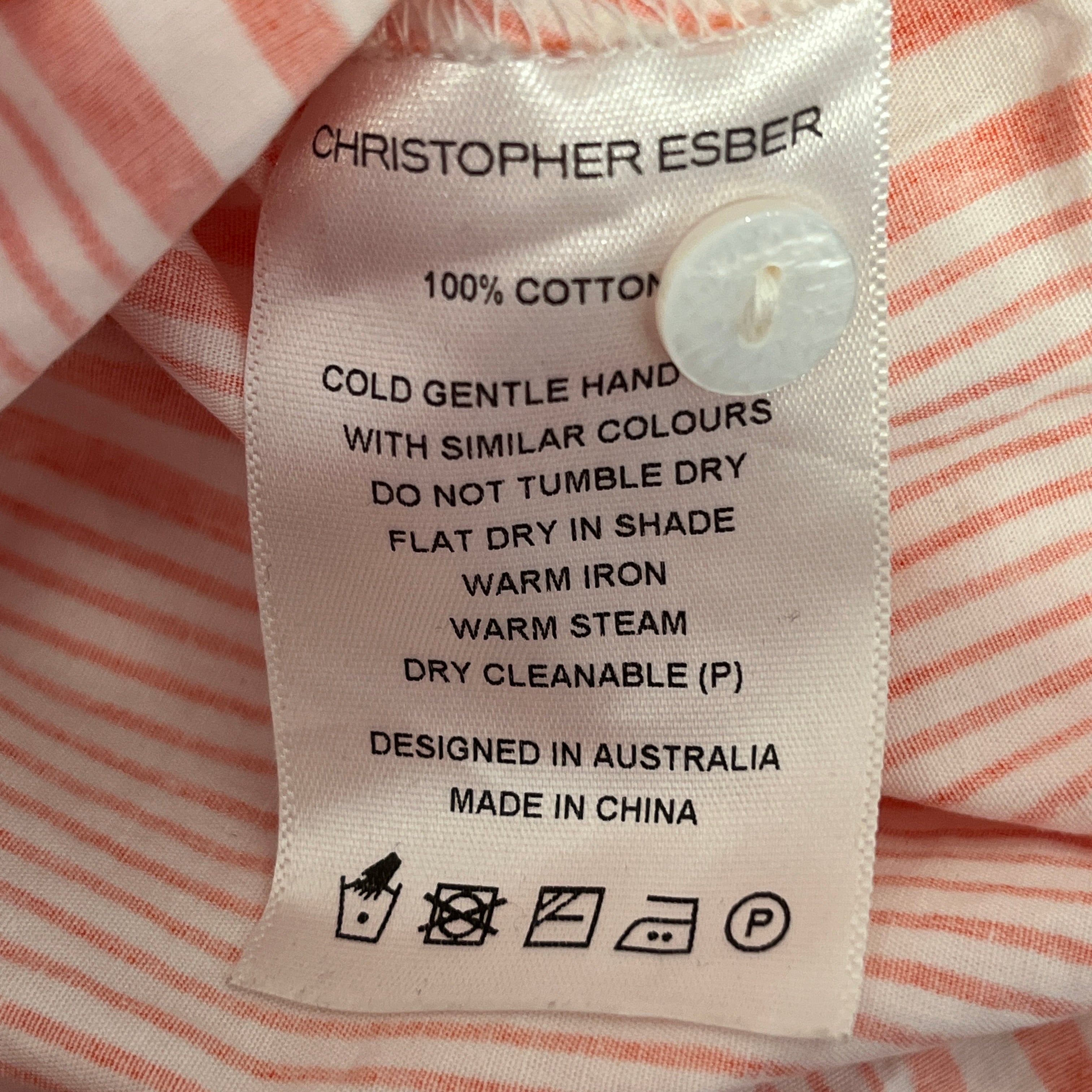 Christopher Esber/LS Blouse/12/Stripe/Cotton/ORN/crop polo, string ties view 3