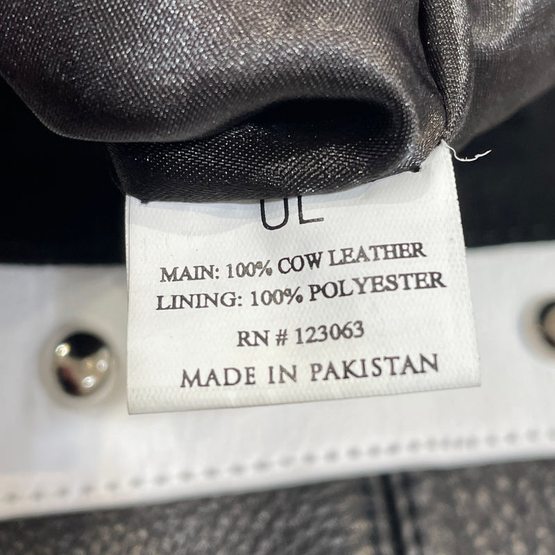 Understated Leather/Dress/S/Leather/BLK/Black Studded Leather Dress