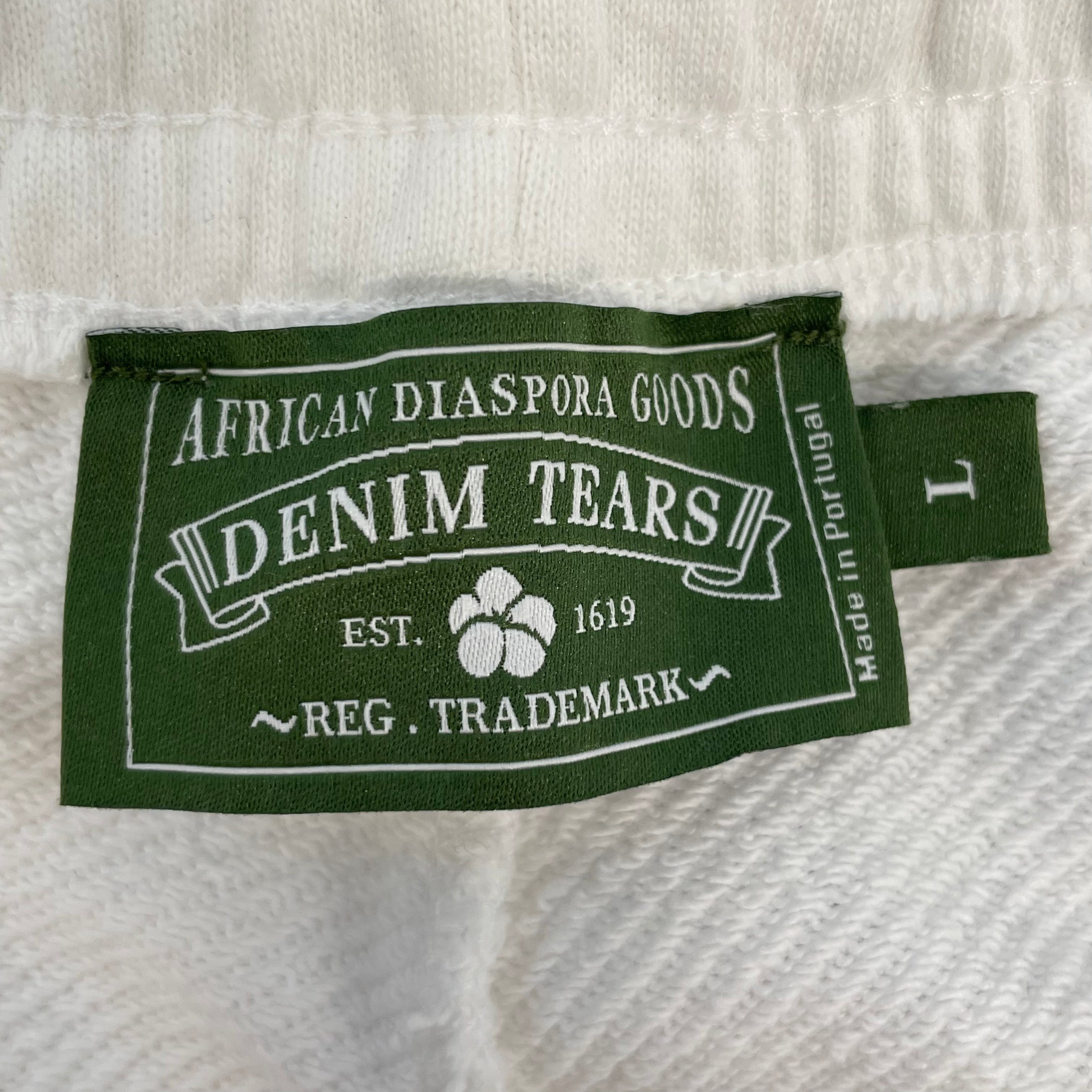 DENIM TEARS/Pants/L/Cotton/WHT/Graphic/ view 4