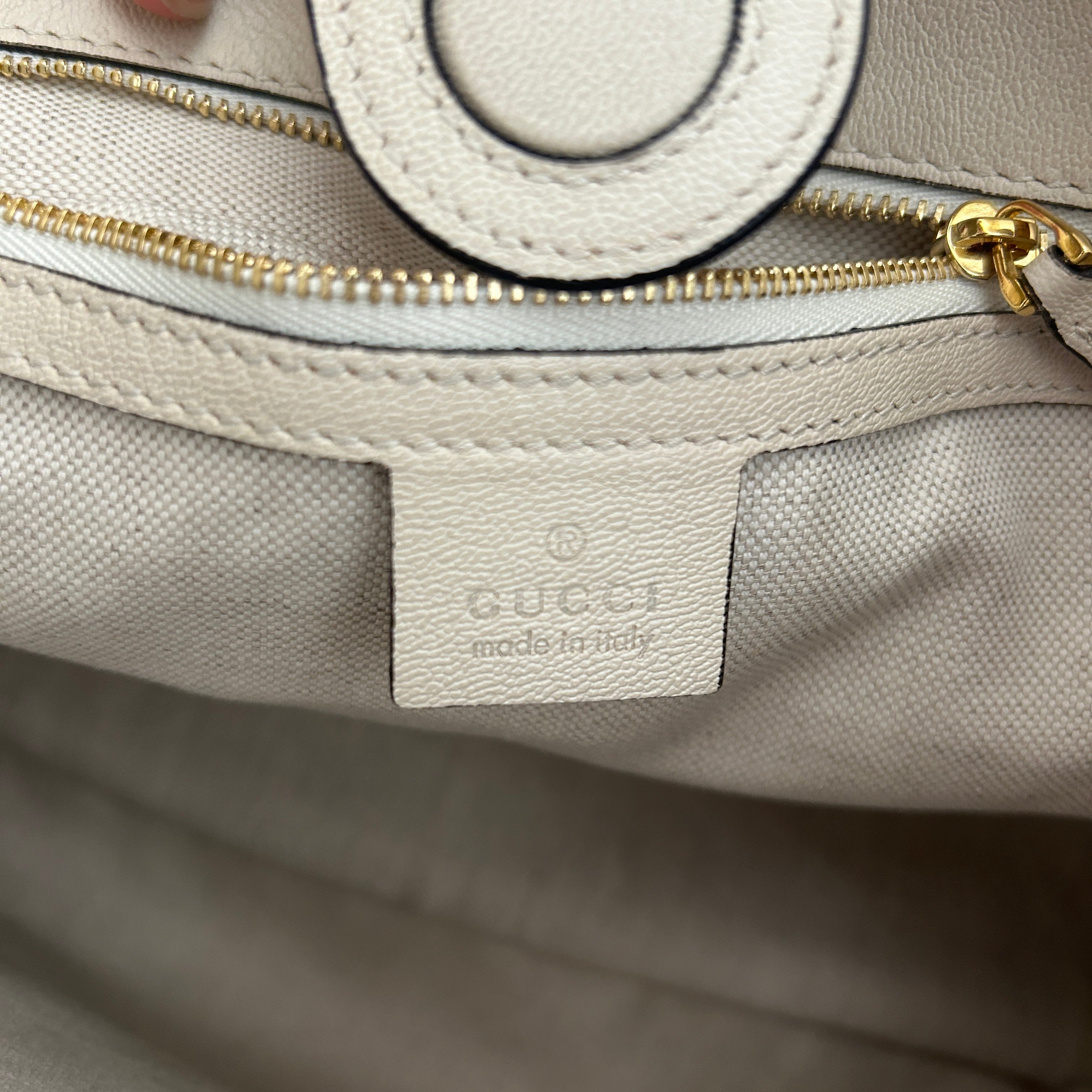 GUCCI/Tote Bag/Monogram/Cotton/WHT/Horsebit 1955 view 5