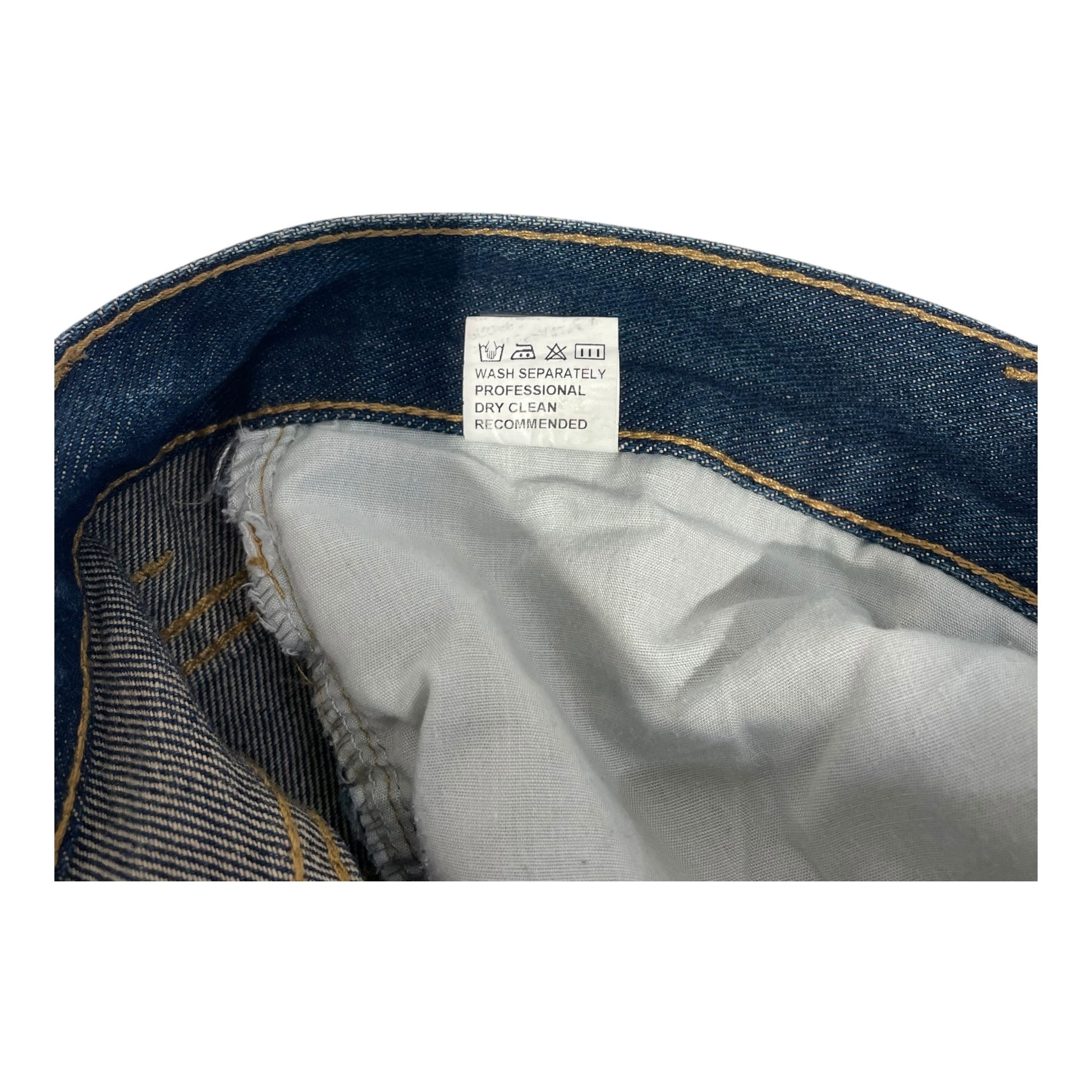 KIDSUPER STUDIOS/Pants/30/Denim/BLU/Graphic/Patchwork Face view 4