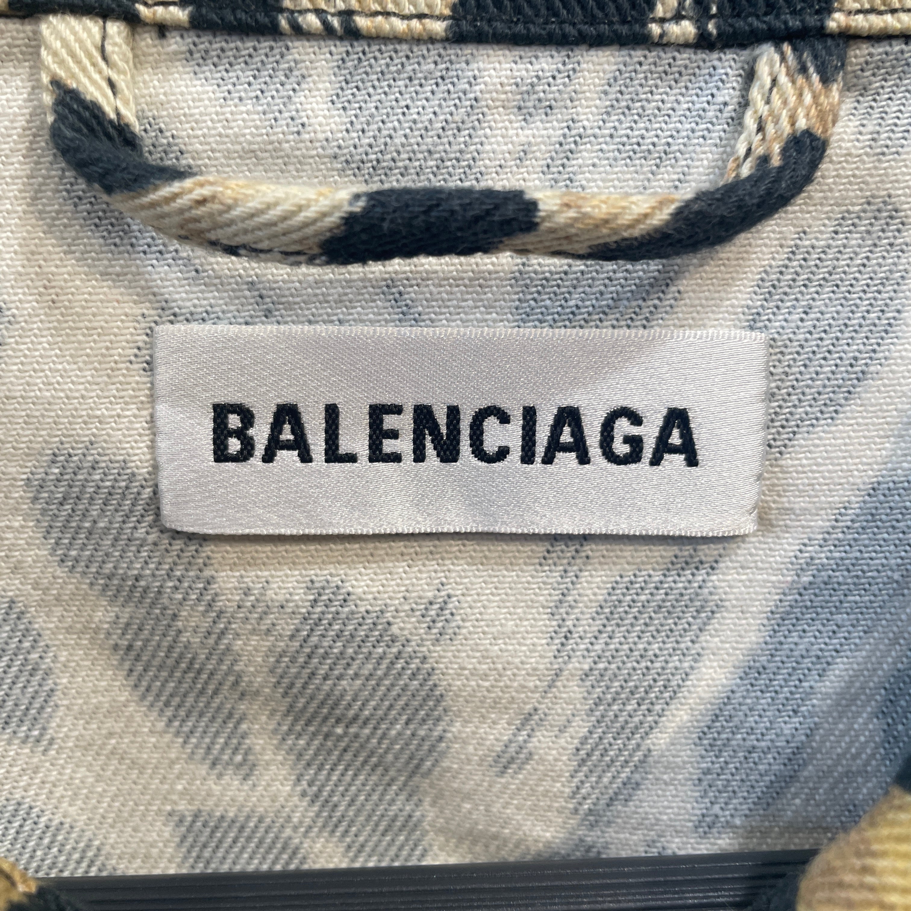 BALENCIAGA/Denim Jkt/42/Cotton/YEL/Animal Pattern/Leopard Print view 3