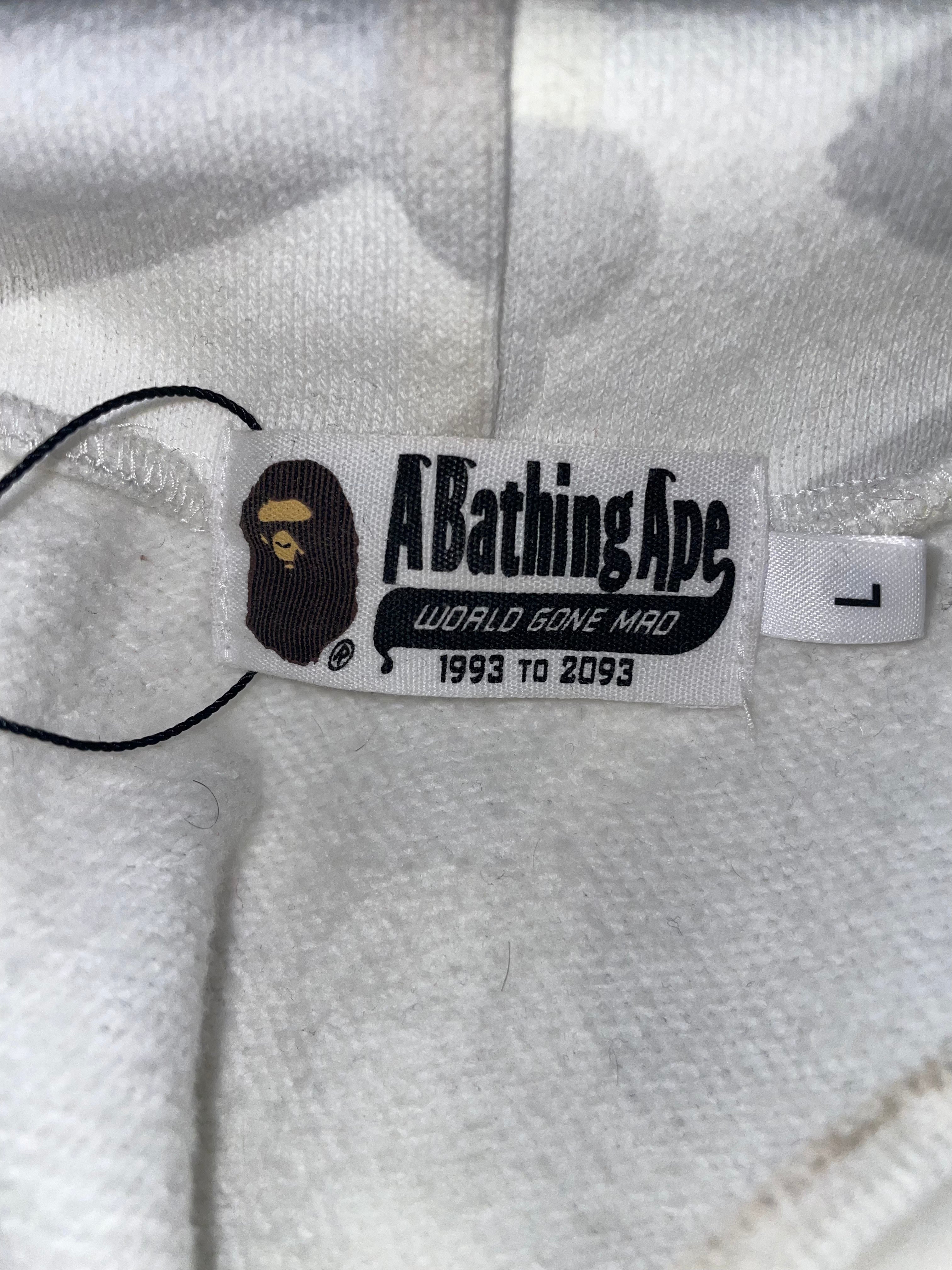 A BATHING APE/Hoodie/L/Camouflage/Cotton/WHT/GLOW IN THE DARK CAMO view 3