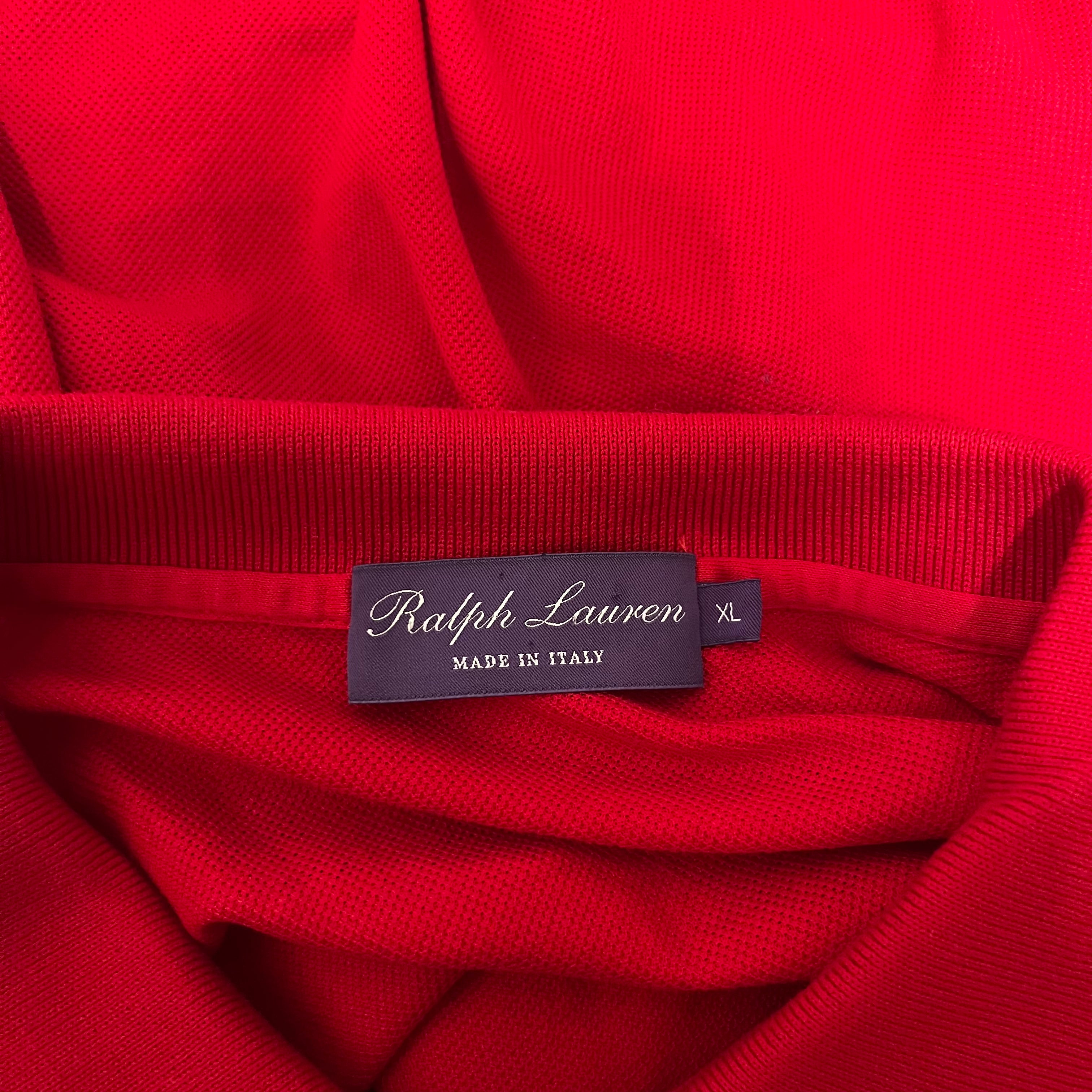 RALPH LAUREN PURPLE LABEL/Polo Shirt/XL/Cotton/RED/ view 3