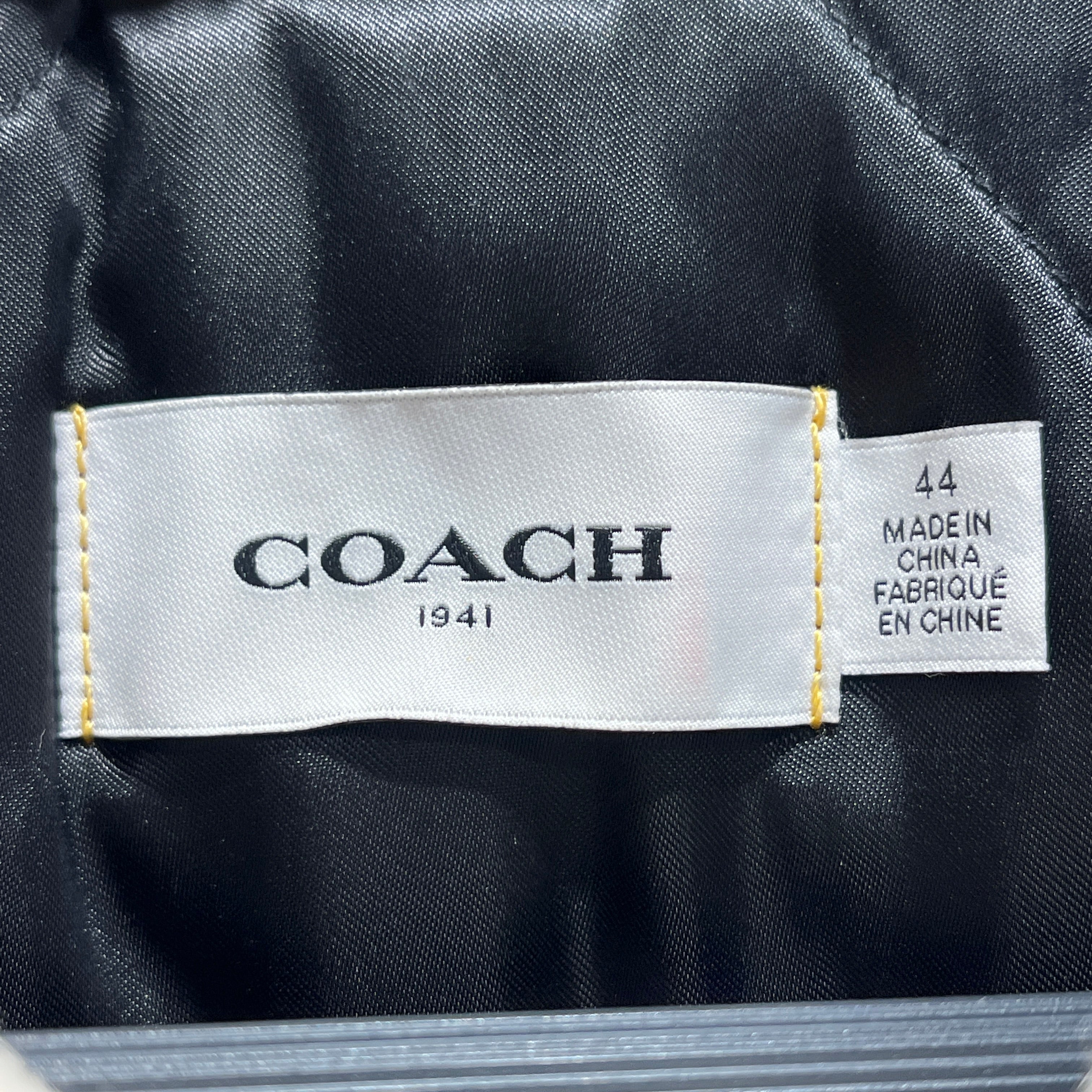 COACH/Fleece Jkt/44/Acrylic/BLU/Plaid/SHEARLING COAT SZ 44 view 3