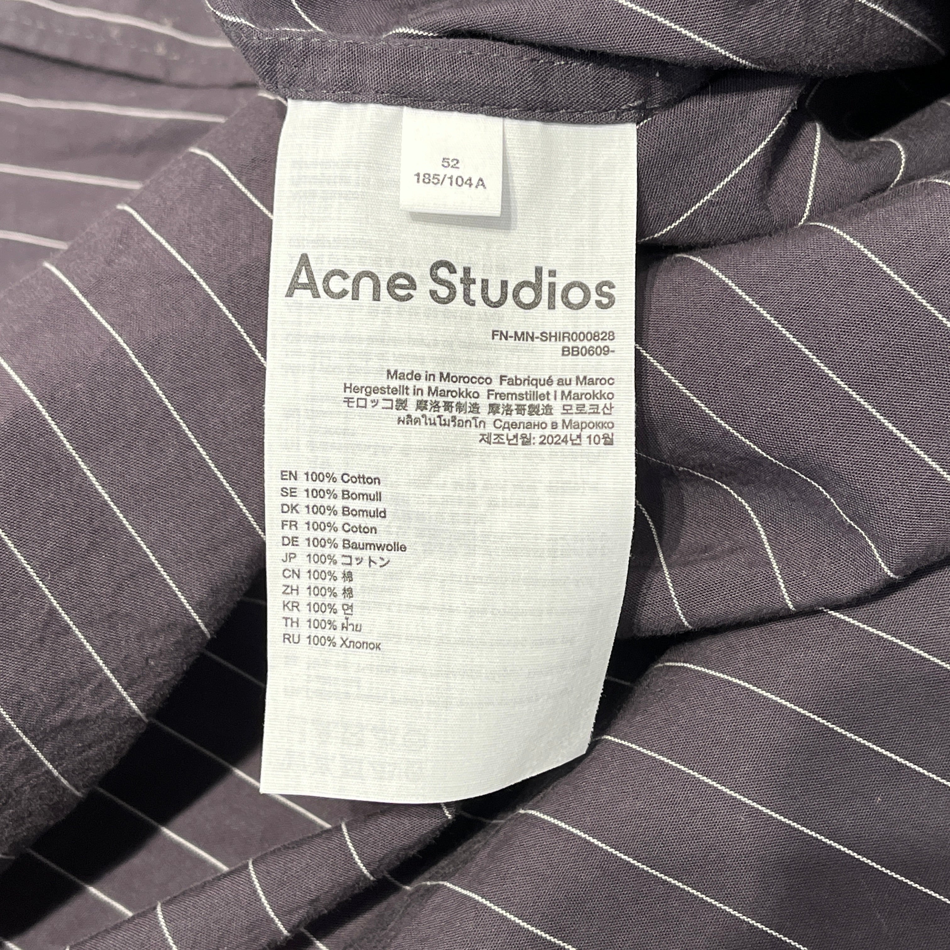 Acne Studios/LS Shirt/XL/Cotton/GRY/Stripe/PINSTRIPE BOW BUTTON DOWN view 4