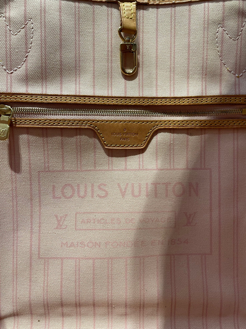 LOUIS VUITTON/Hand Bag/Monogram/Leather/WHT/NEVERFULL