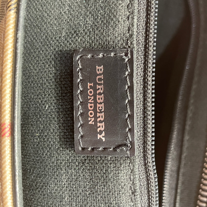 BURBERRY LONDON/Tote Bag/Plaid/BEG/COATED CANVAS TOTE BAG