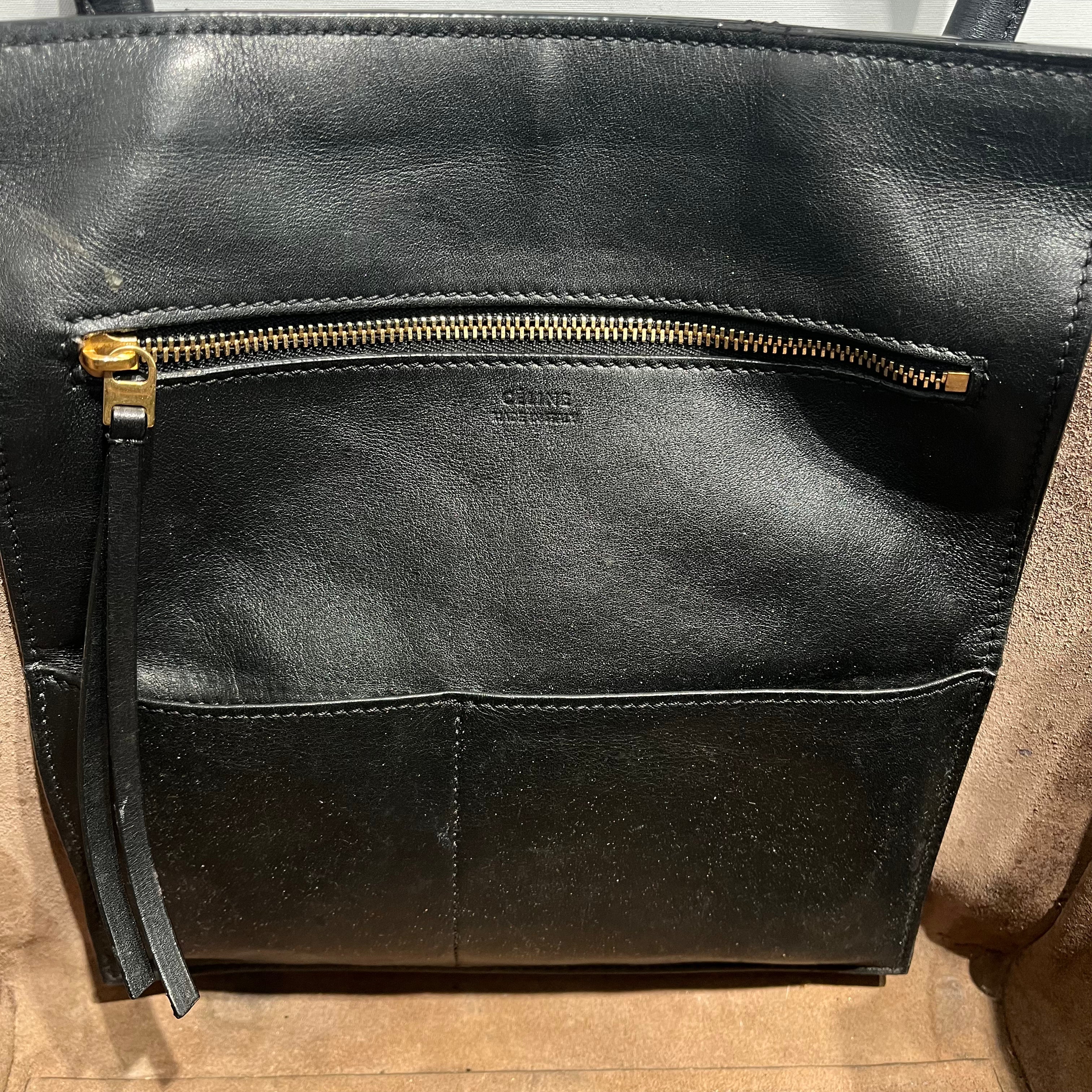 CELINE/Hand Bag/Leather/BLK/Tie Handle view 4