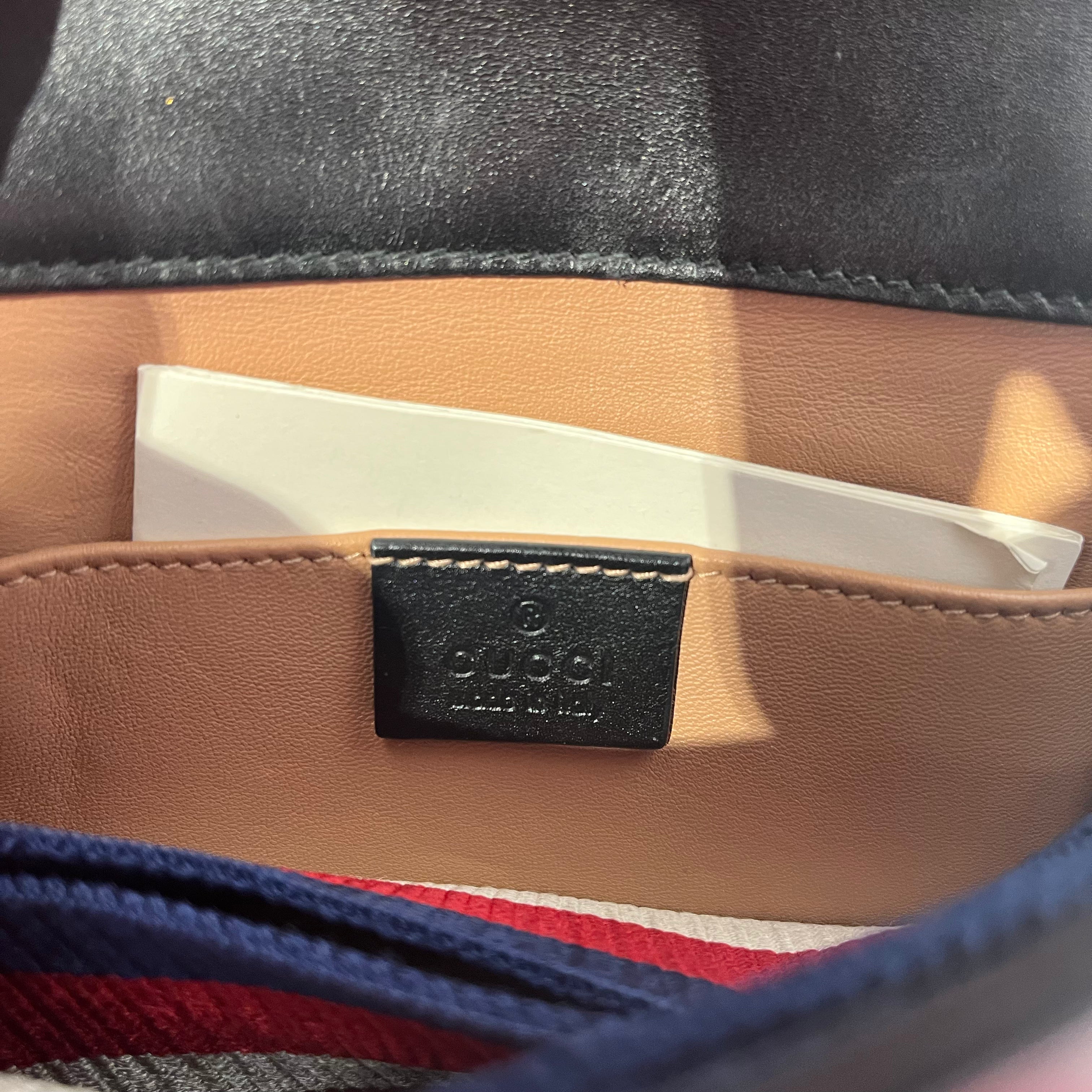 GUCCI/Bag/Leather/BLK/Pearl studded queen bee bag view 3