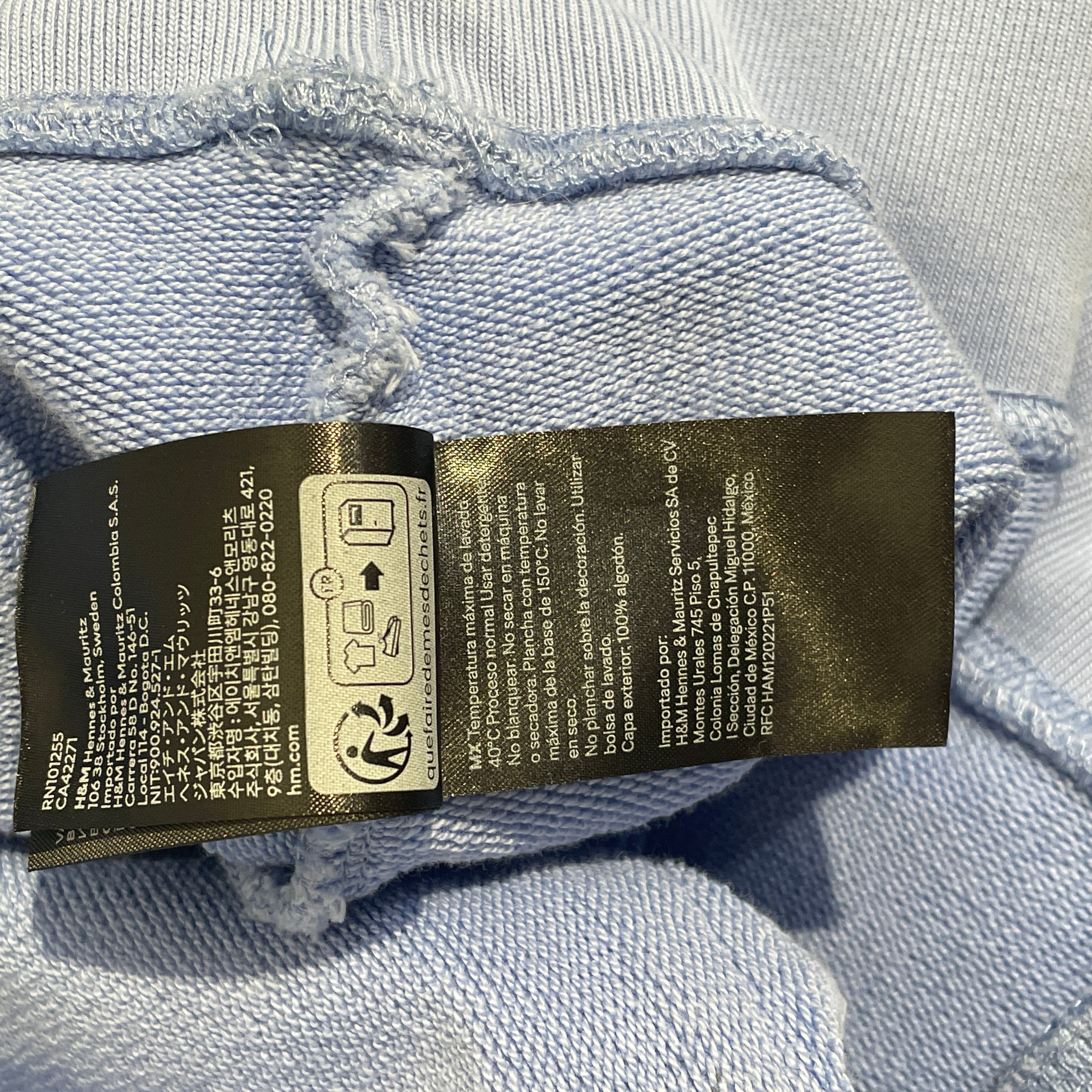 H&M/MUGLER/Hoodie/M/Cotton/BLU/Cropped hoodie in periwinkle view 11