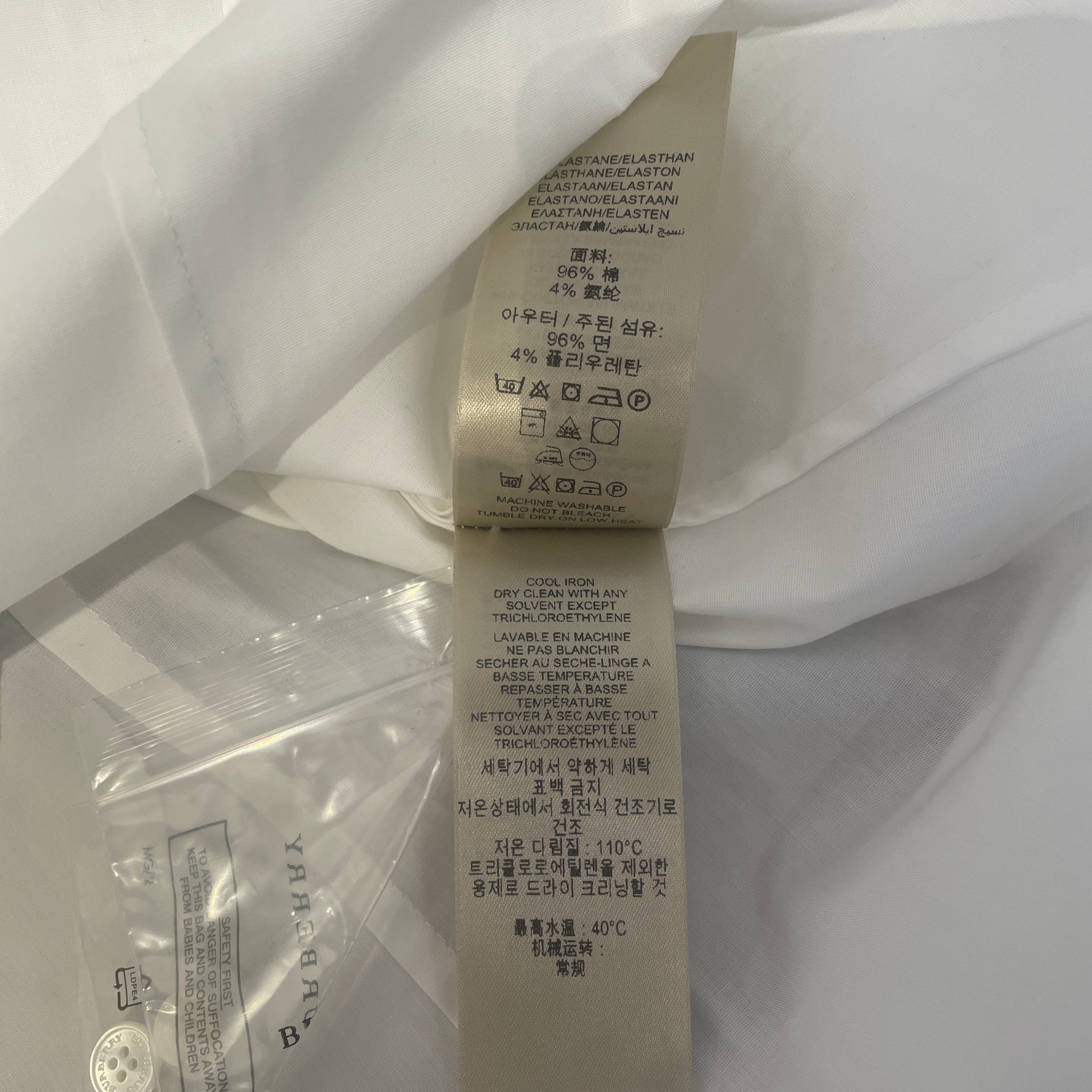 BURBERRY LONDON/LS Blouse/14/Cotton/WHT/new cond. dress shirt view 4